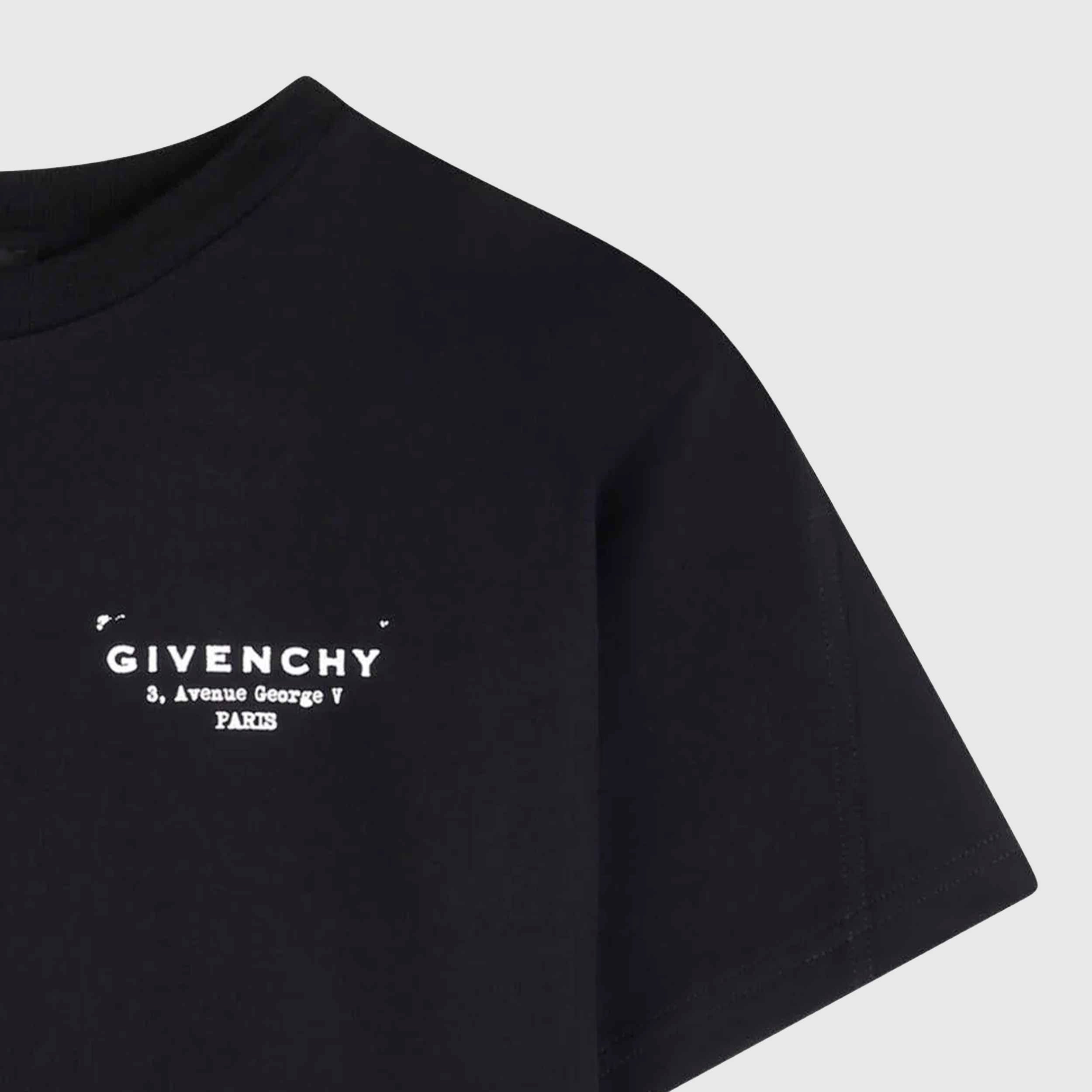 Black T-shirt with White GIVENCHY Signature