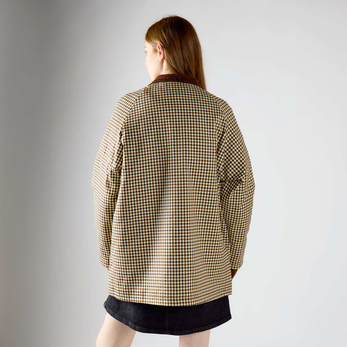Cappotto Color Crema con Motivo a Quadri per Ragazza GLAMOROUS