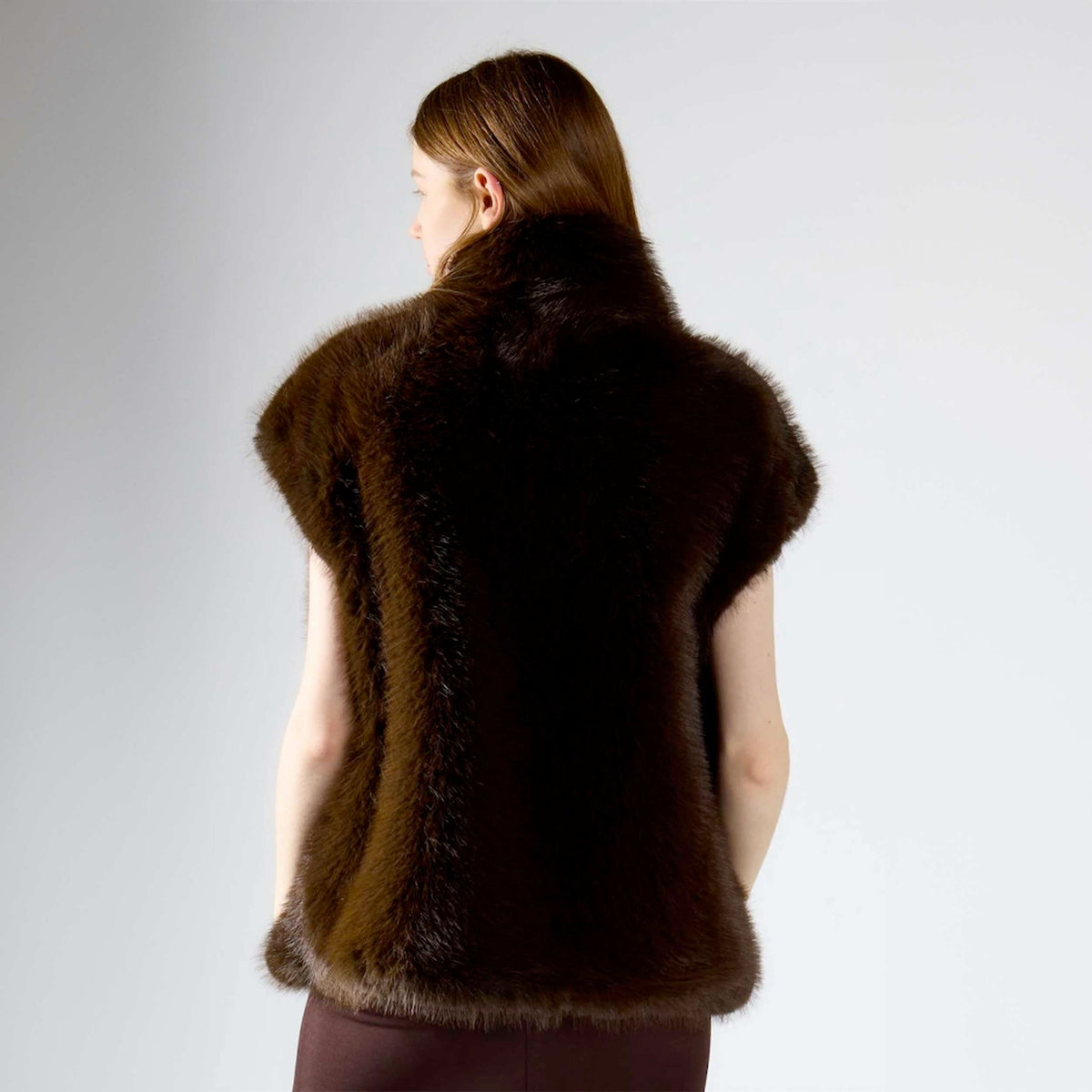 Smanicato Marrone in Ecopelliccia per Ragazza GLAMOROUS