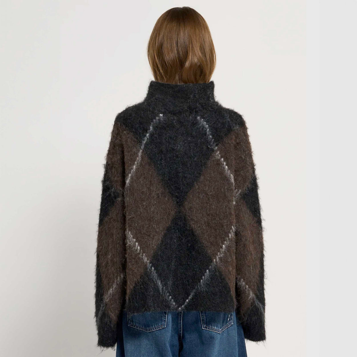 Glamorous Women's Argyle Two-Tone Sweater