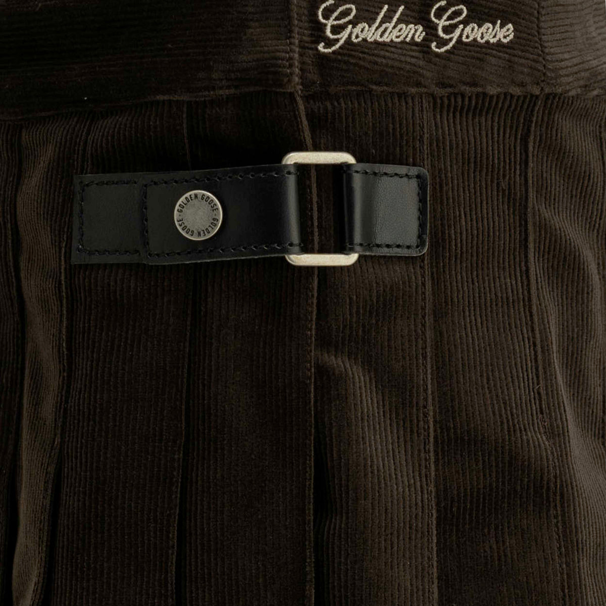 Golden GOOSE Girls' Brown Folded Velvet Skirt