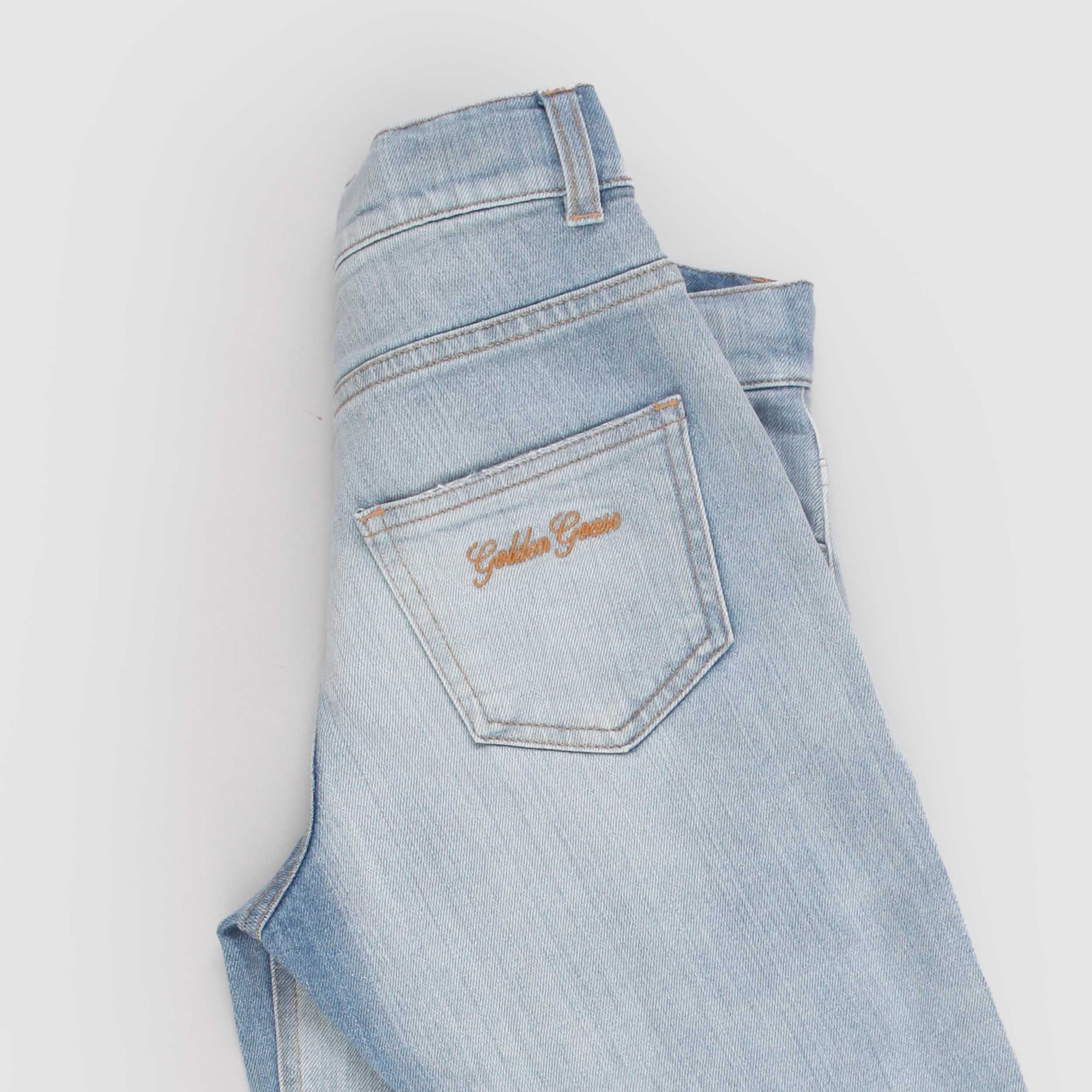 Jeans Denim Chiaro con Logo Firmato GOLDEN GOOSE