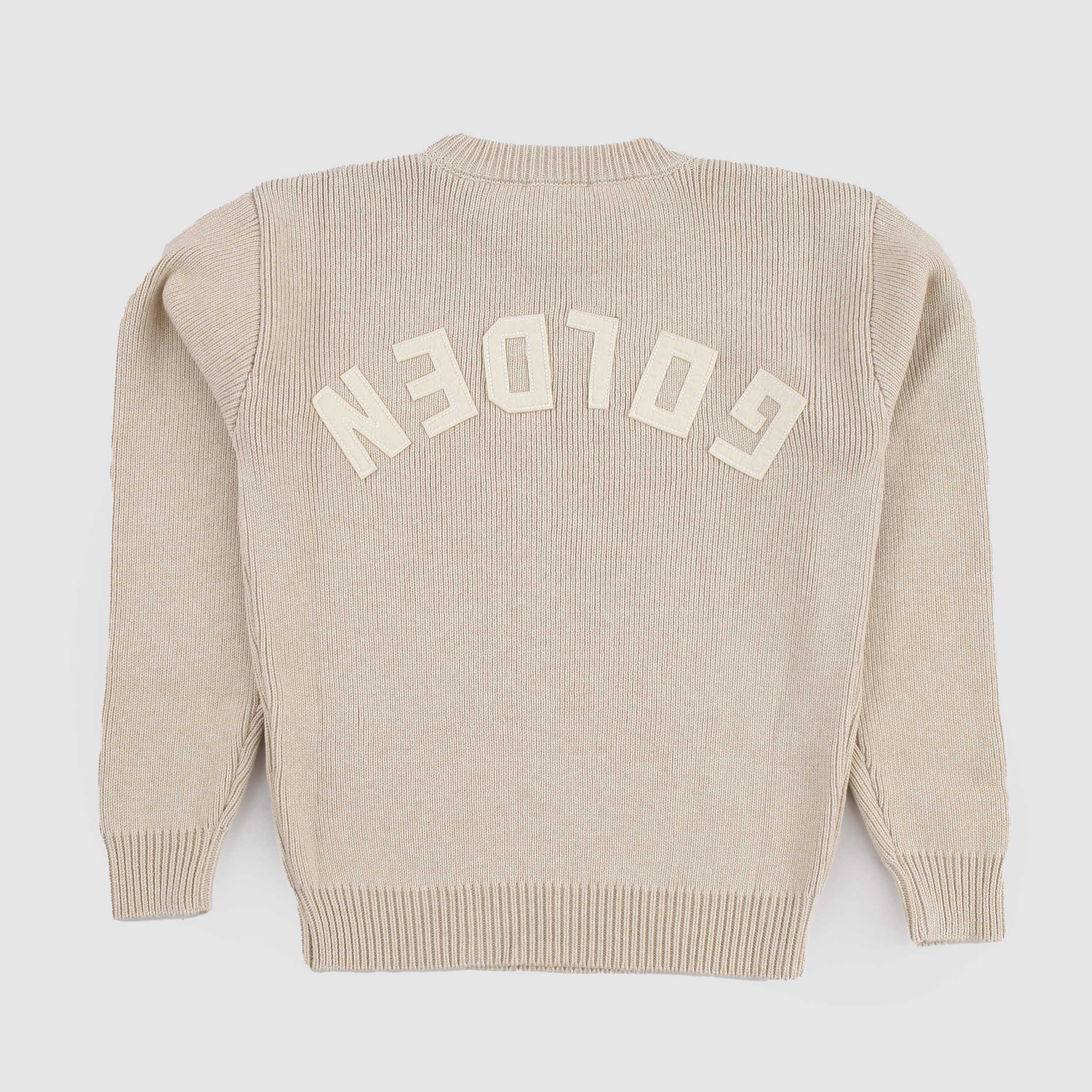 Maglioncino Beige con Scritta in Rilievo by GOLDEN GOOSE