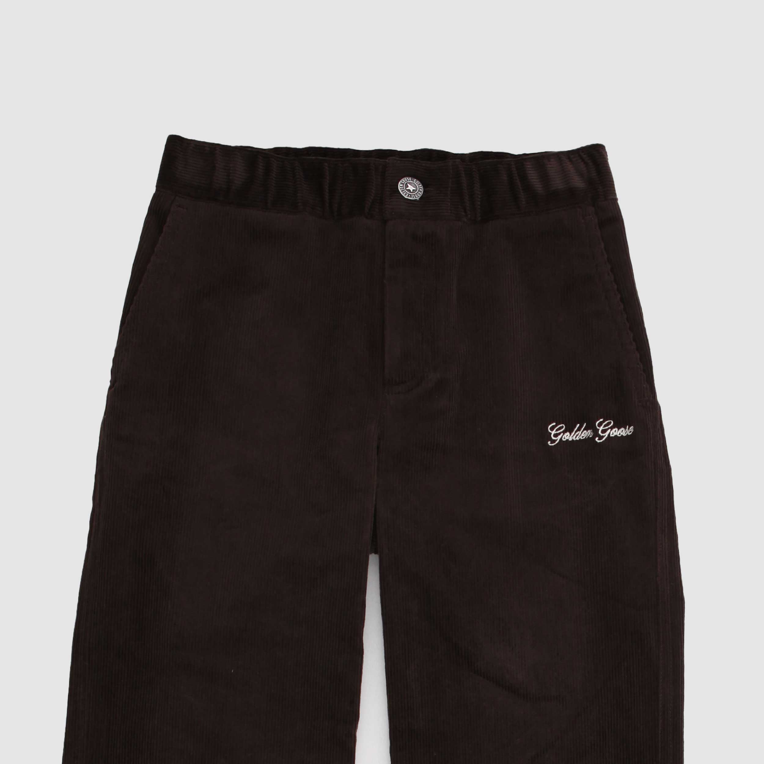 Pantalone Marrone a Coste in Velluto per Bambini by GOLDEN GOOSE