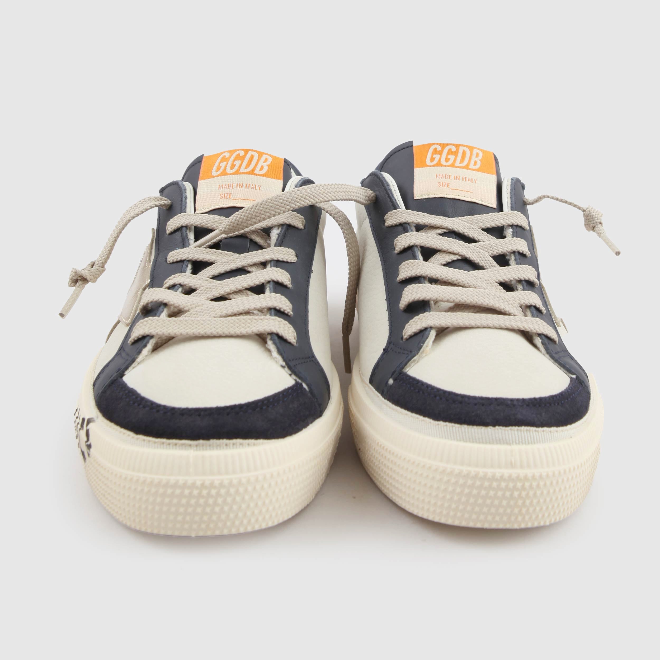 Sneakers Modello May Beige e Blu Firmate GOLDEN GOOSE