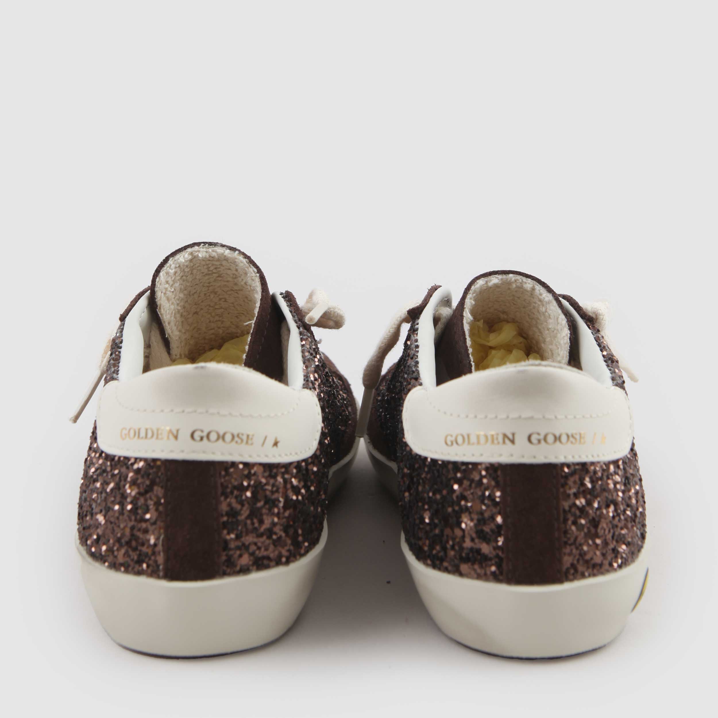 Super Star Glitter Brown Sneakers By GOLDEN GOOSE