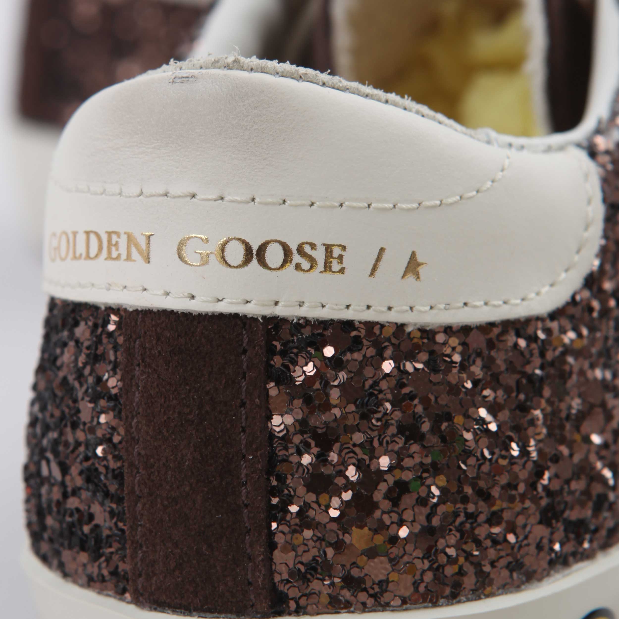 Super Star Glitter Brown Sneakers By GOLDEN GOOSE