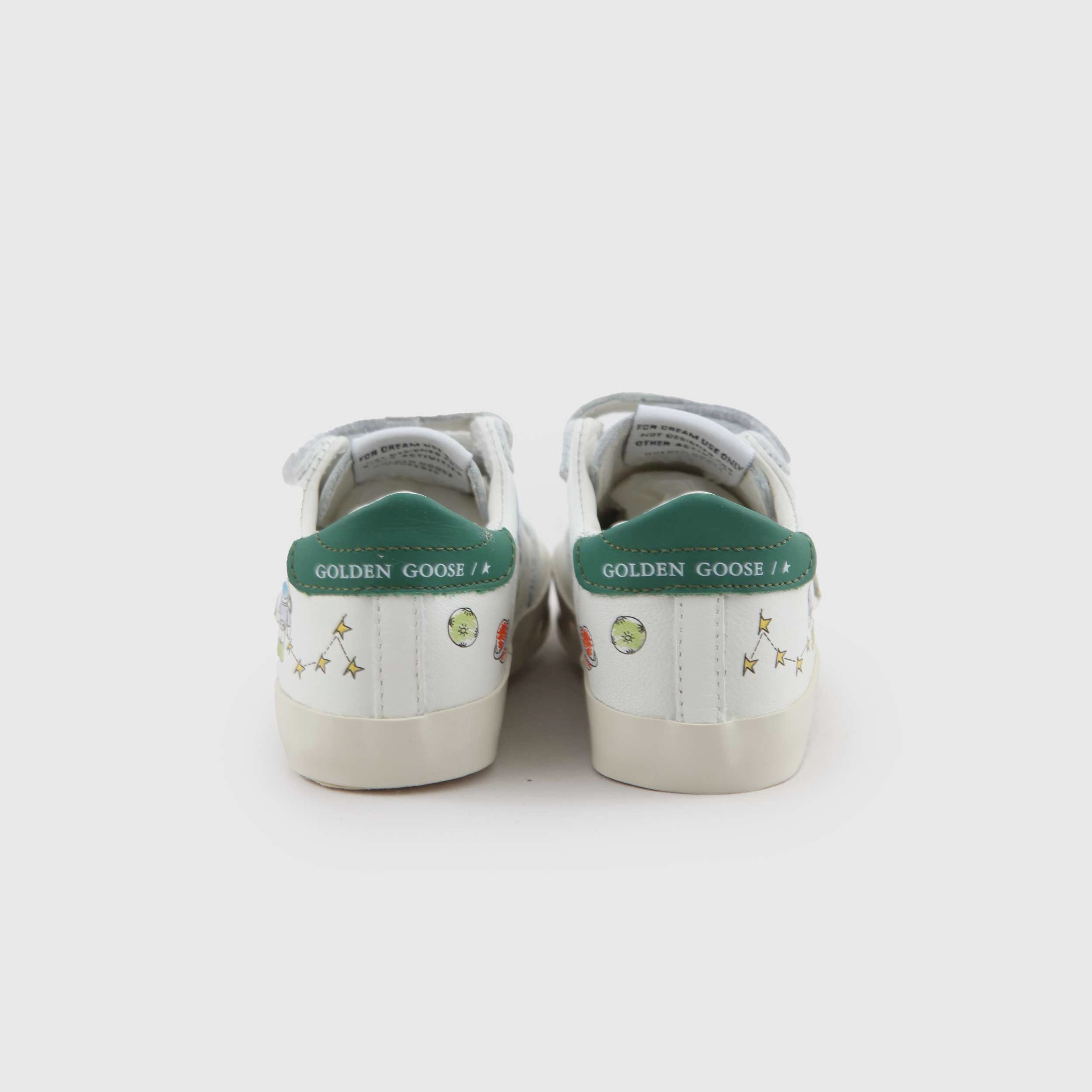 Sneakers Super Star Bianca con Stampa Spazio By GOLDEN GOOSE