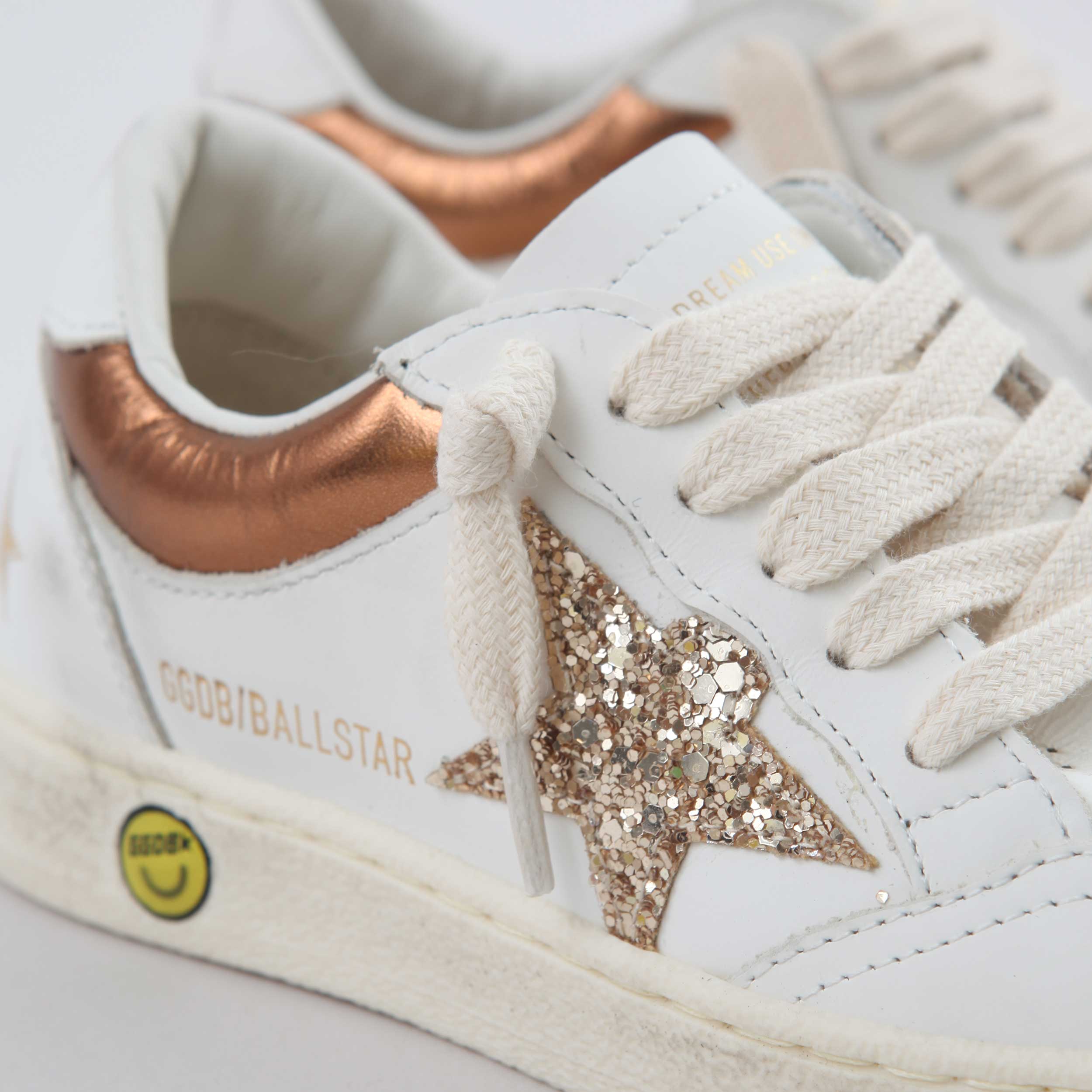 Sneakers Ball Star White Gold Glitter By GOLDEN GOOSE