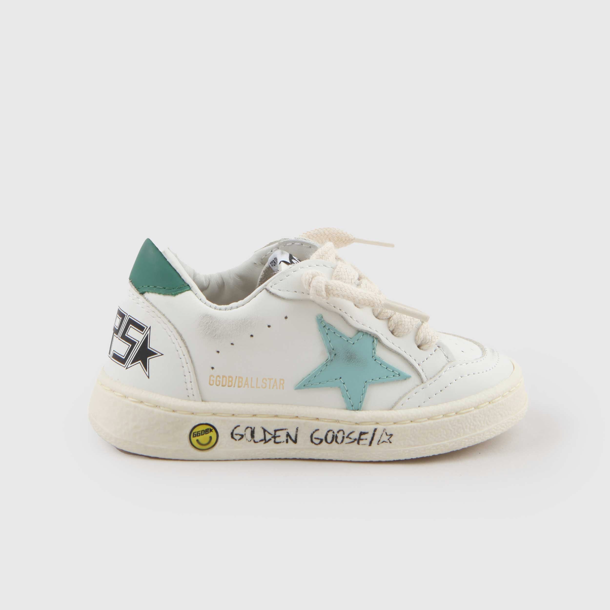 Sneakers Ball Star Junior Bianca e Verde By GOLDEN GOOSE