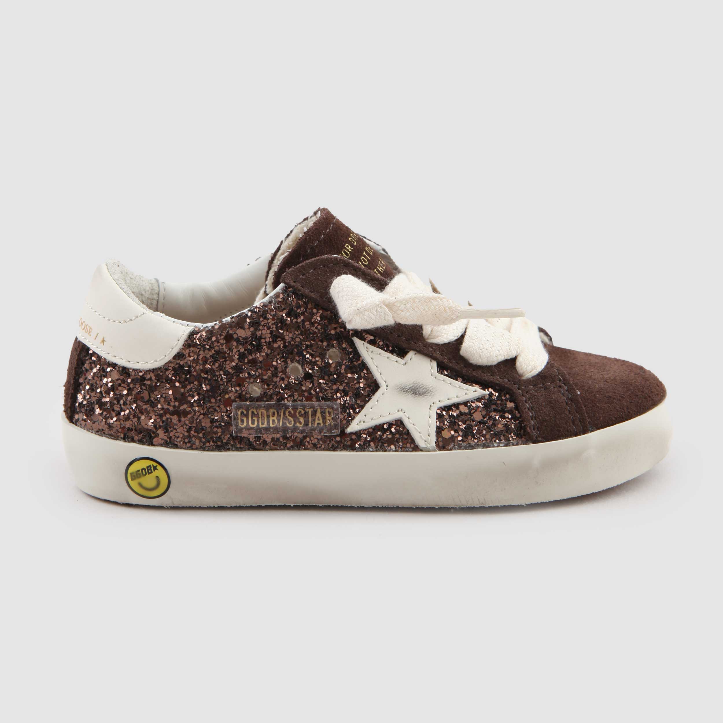 Super Star Glitter Brown Sneakers for Kids By GOLDEN GOOSE