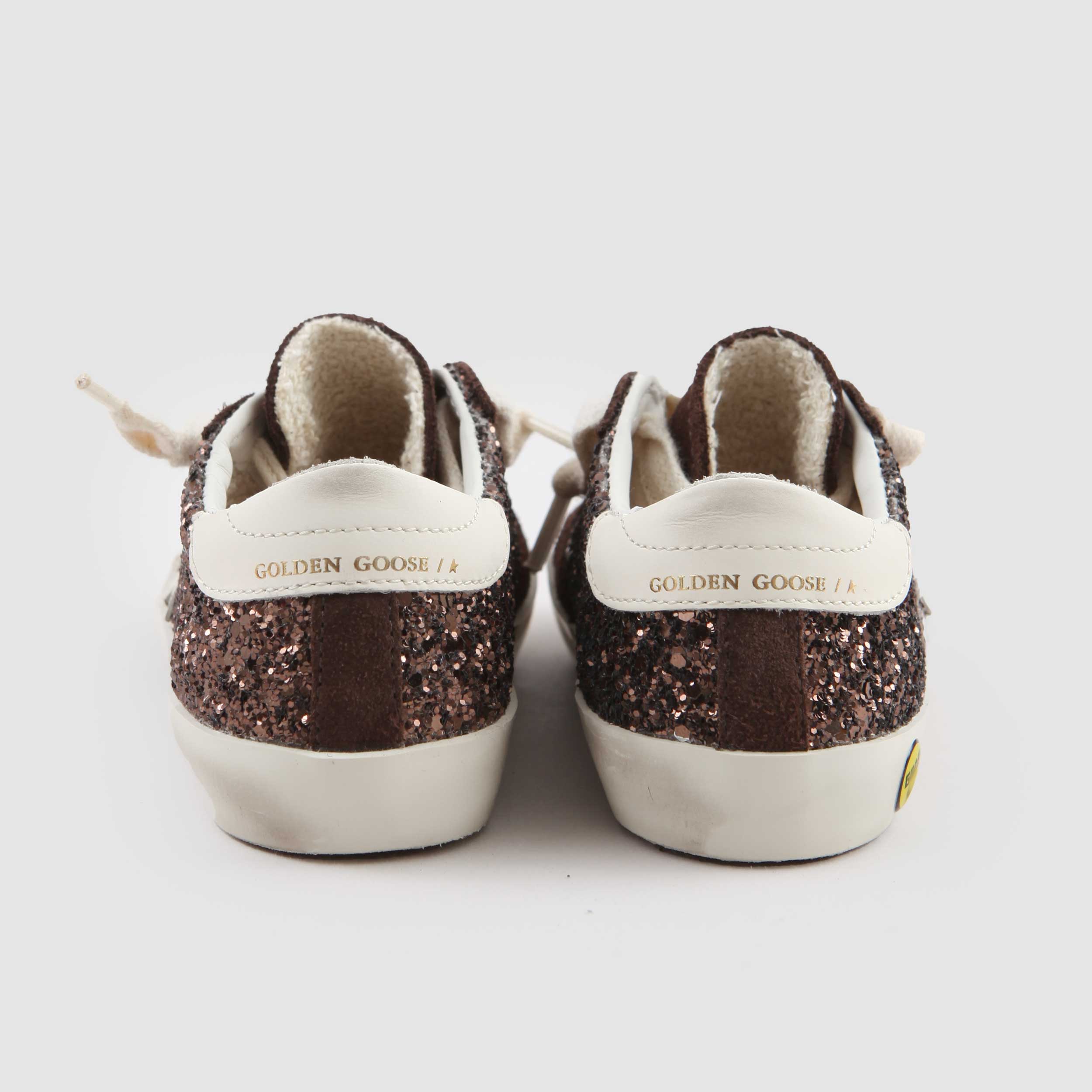 Super Star Glitter Brown Sneakers for Kids By GOLDEN GOOSE