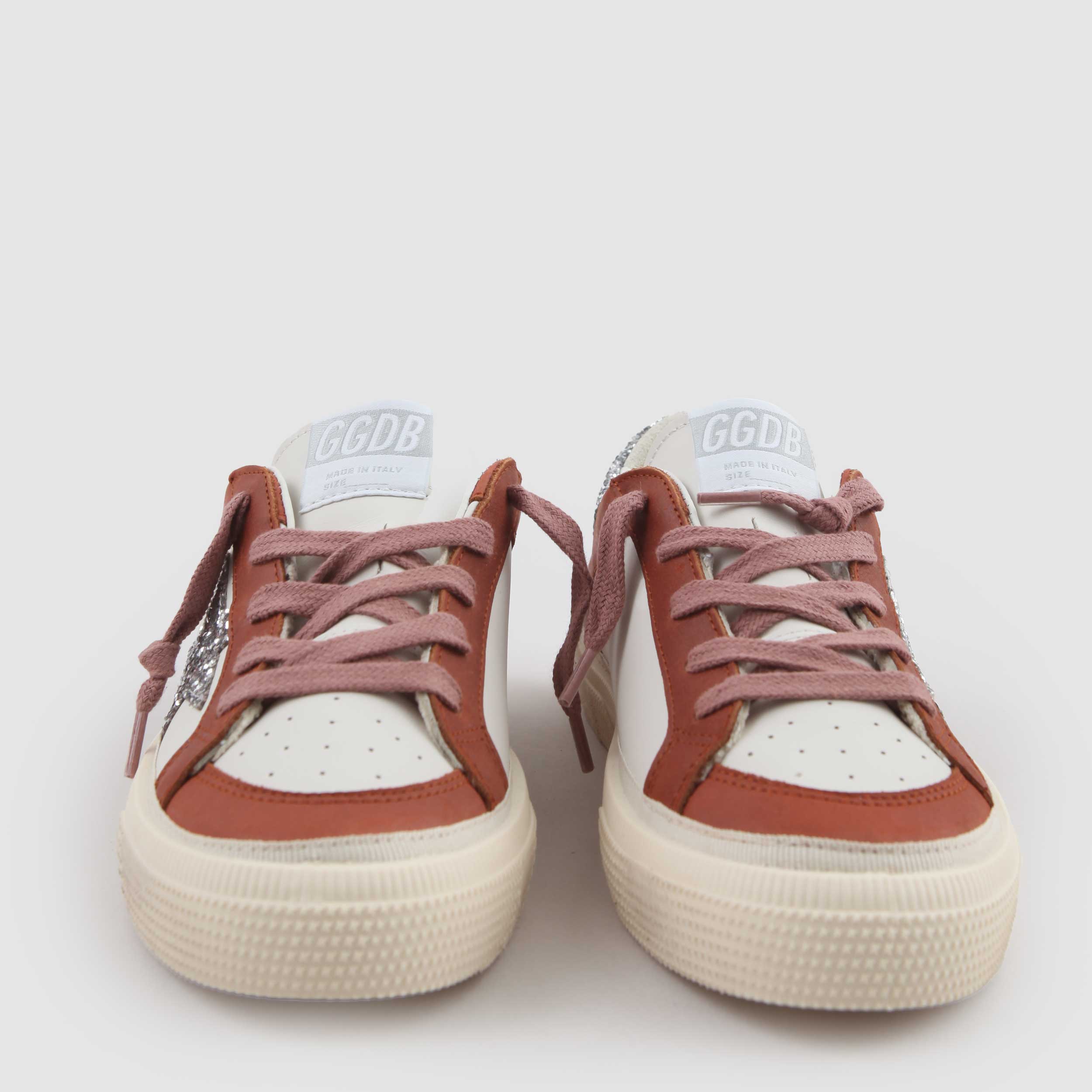 Sneakers May Glitter Bianche e Rosse Firmate GOLDEN GOOSE