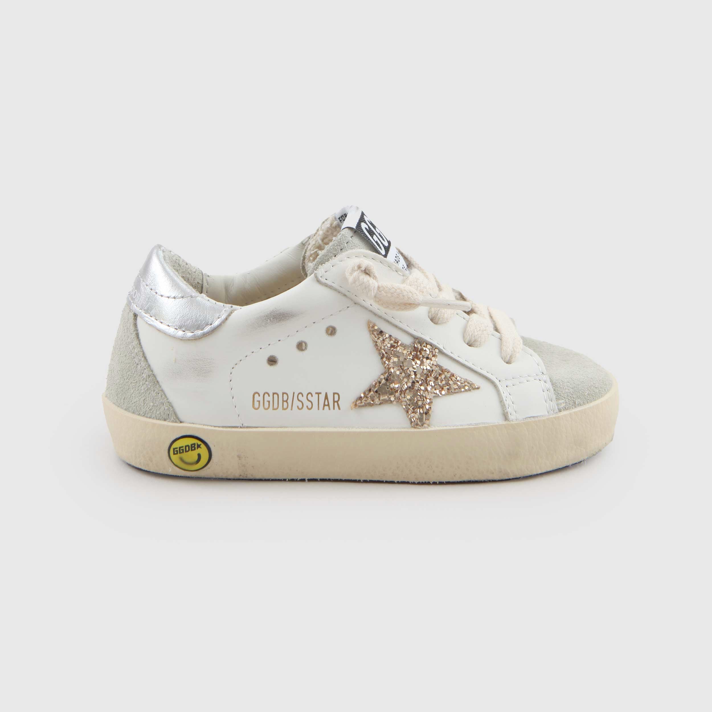 Sneakers Super Star Bianca Glitterata By GOLDEN GOOSE