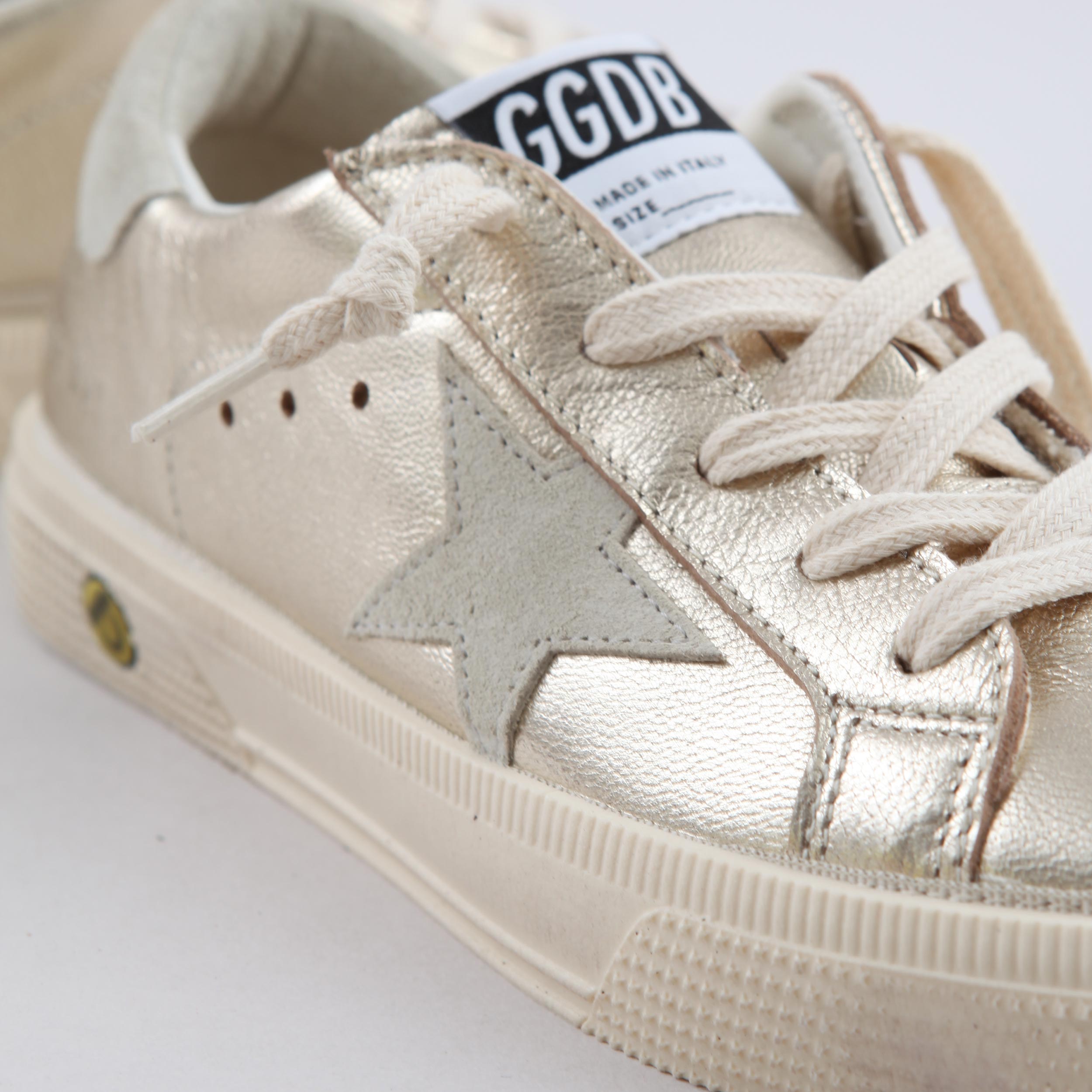 May Sneakers in Gold Glossy Leather By GOLDEN GOOSE