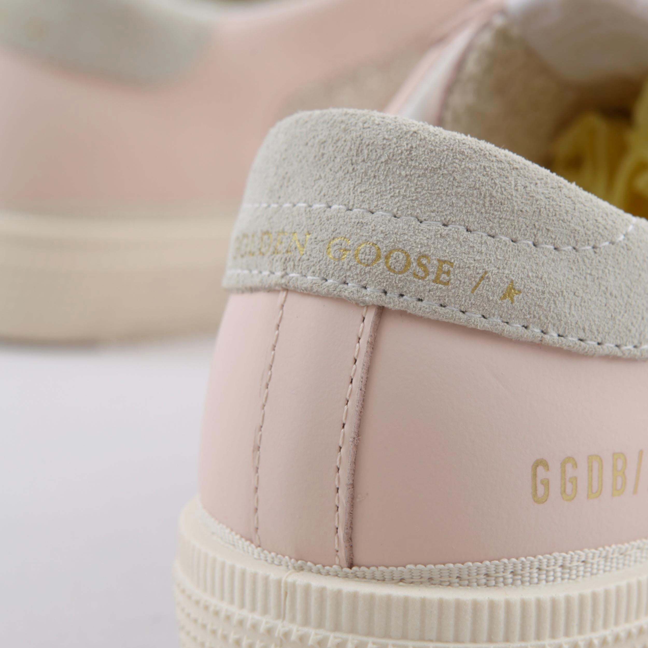 May Sneakers in Leather with Pink Glitter Details By GOLDEN GOOSE