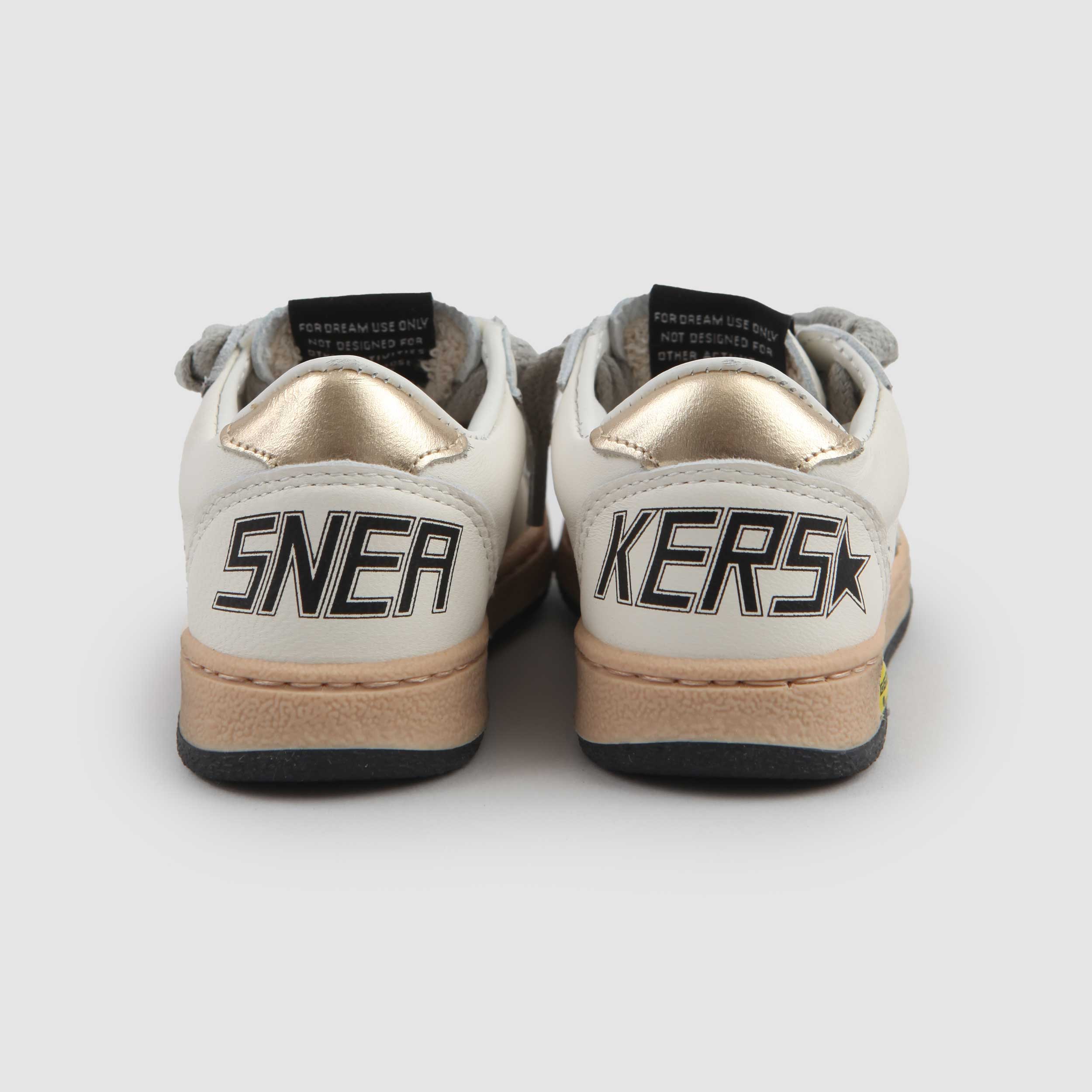 UNISEX WHITE AND GOLD BALL STAR SNEAKER FOR CHILDREN