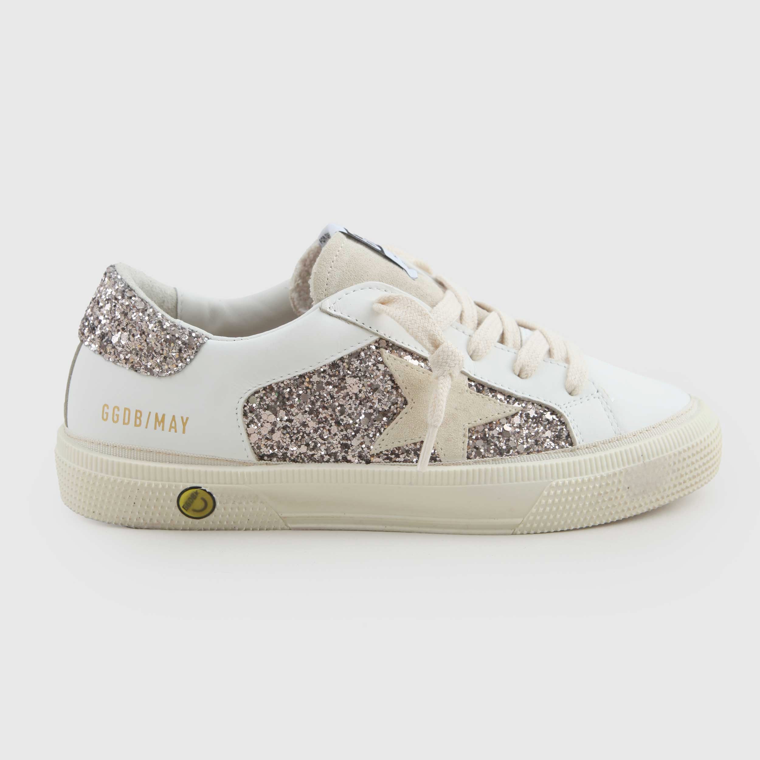 Sneakers May In Pelle Con Glitter Firmate GOLDEN GOOSE