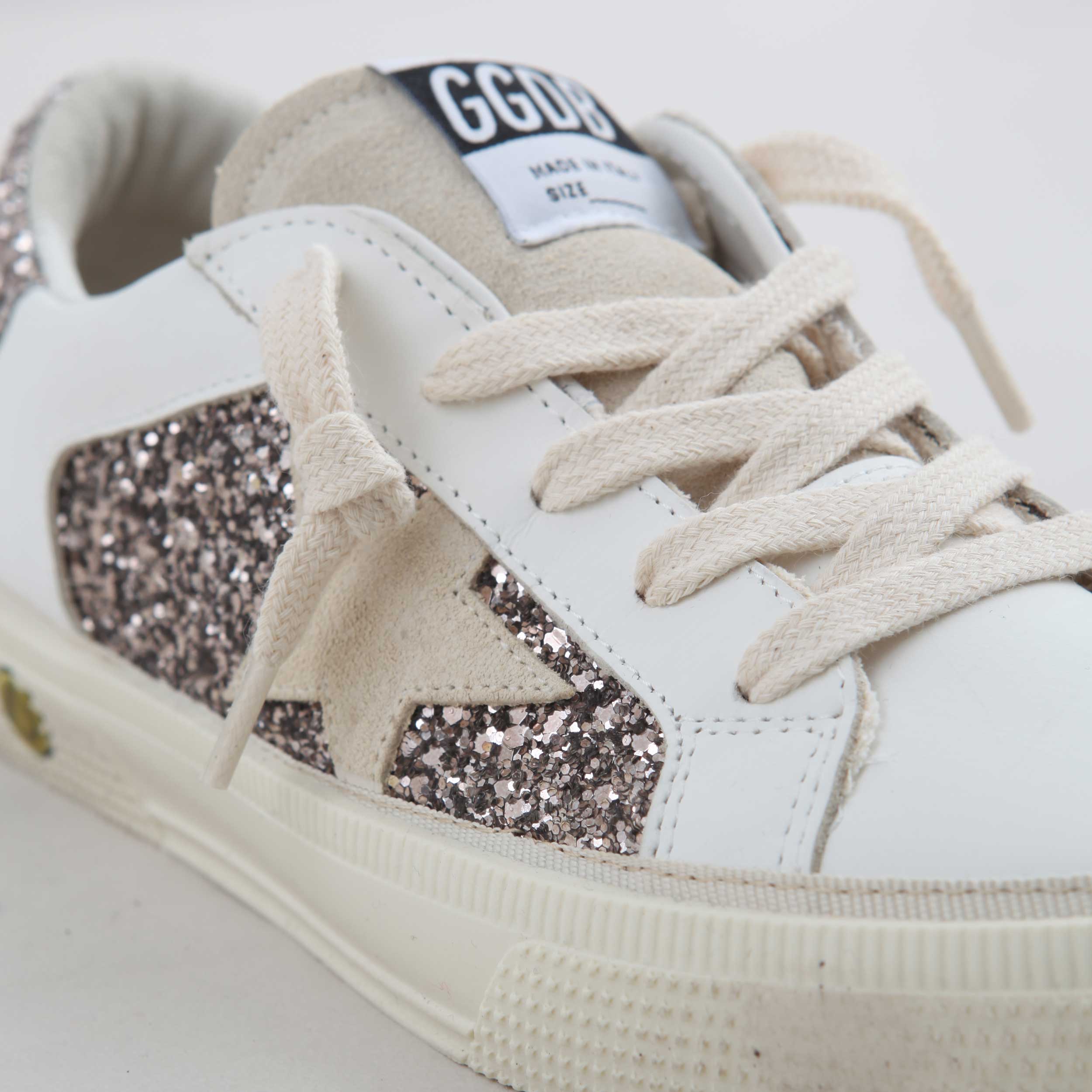 Sneakers May In Pelle Con Glitter Firmate GOLDEN GOOSE