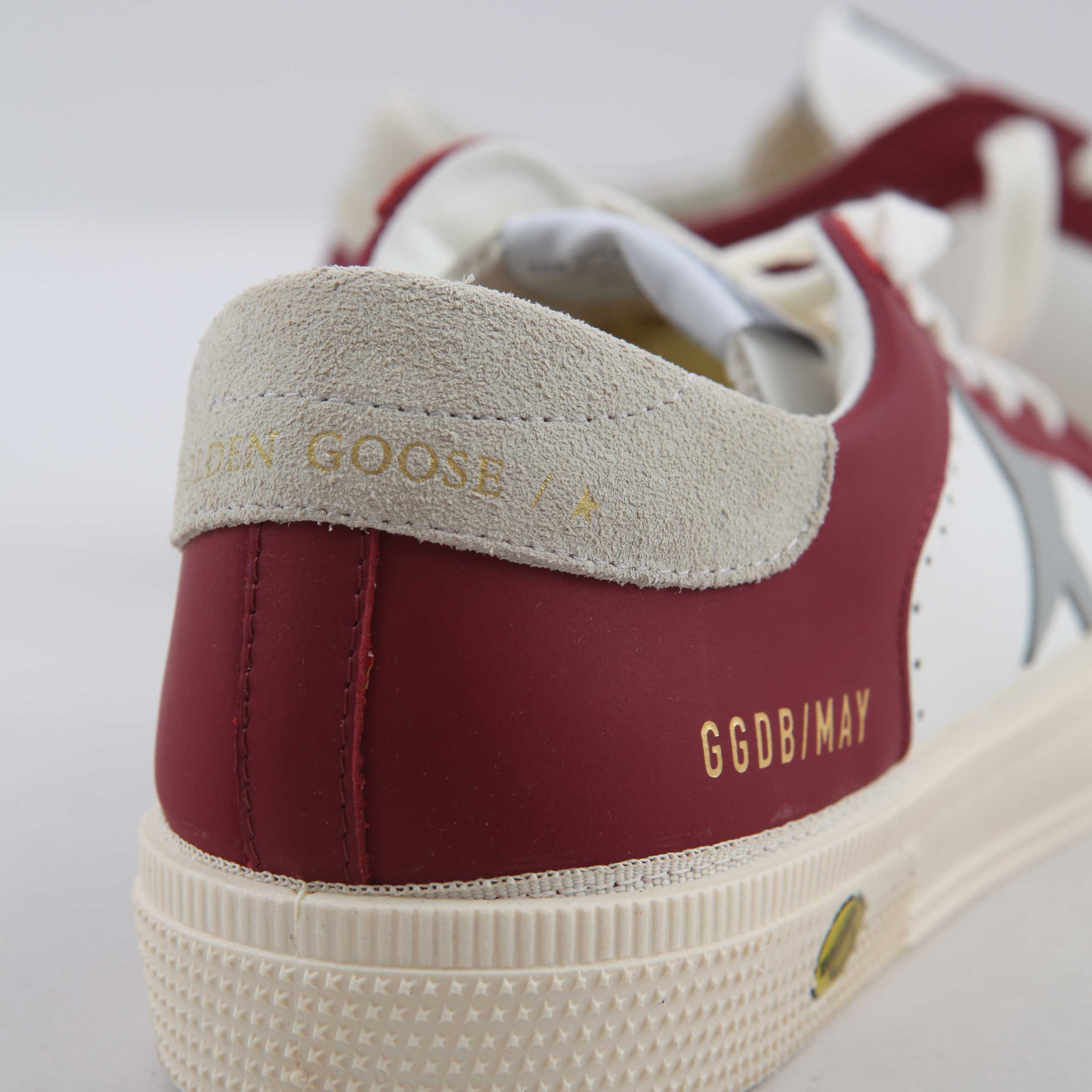 Unisex May White and Red Sneakers By GOLDEN GOOSE