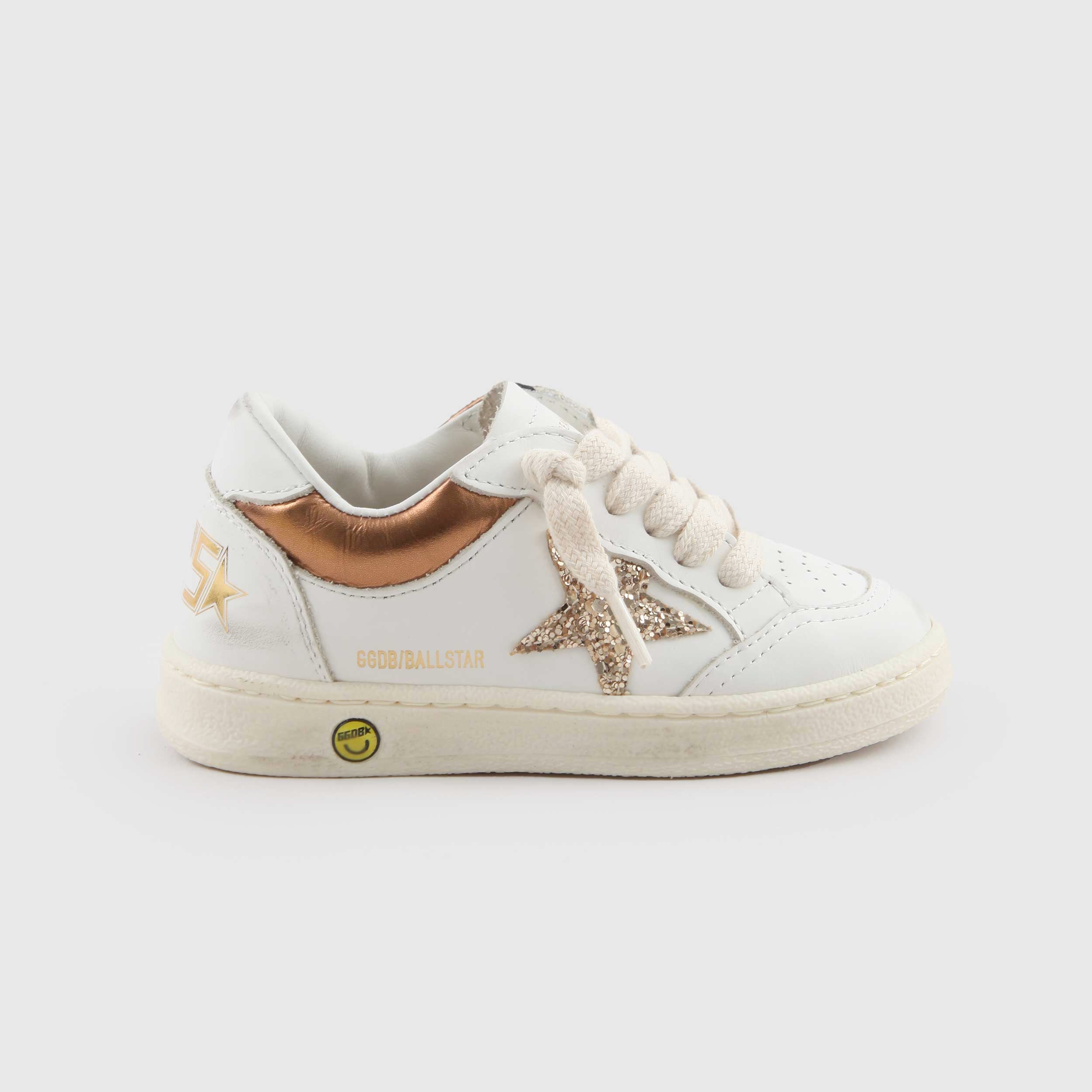 Sneakers Ball Star Bianca Stella Glitter By GOLDEN GOOSE