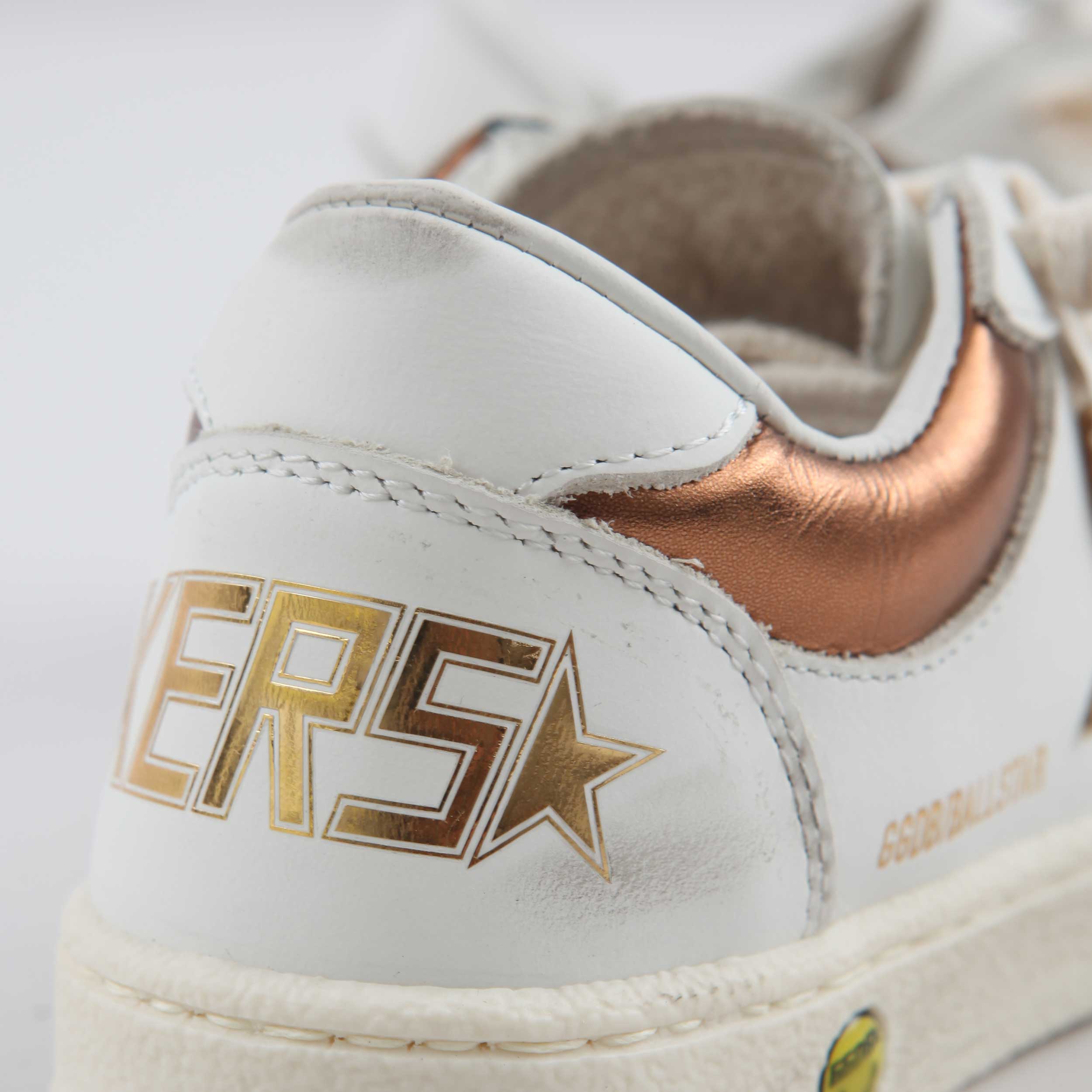 White Ball Star Glitter Star Sneakers by GOLDEN GOOSE