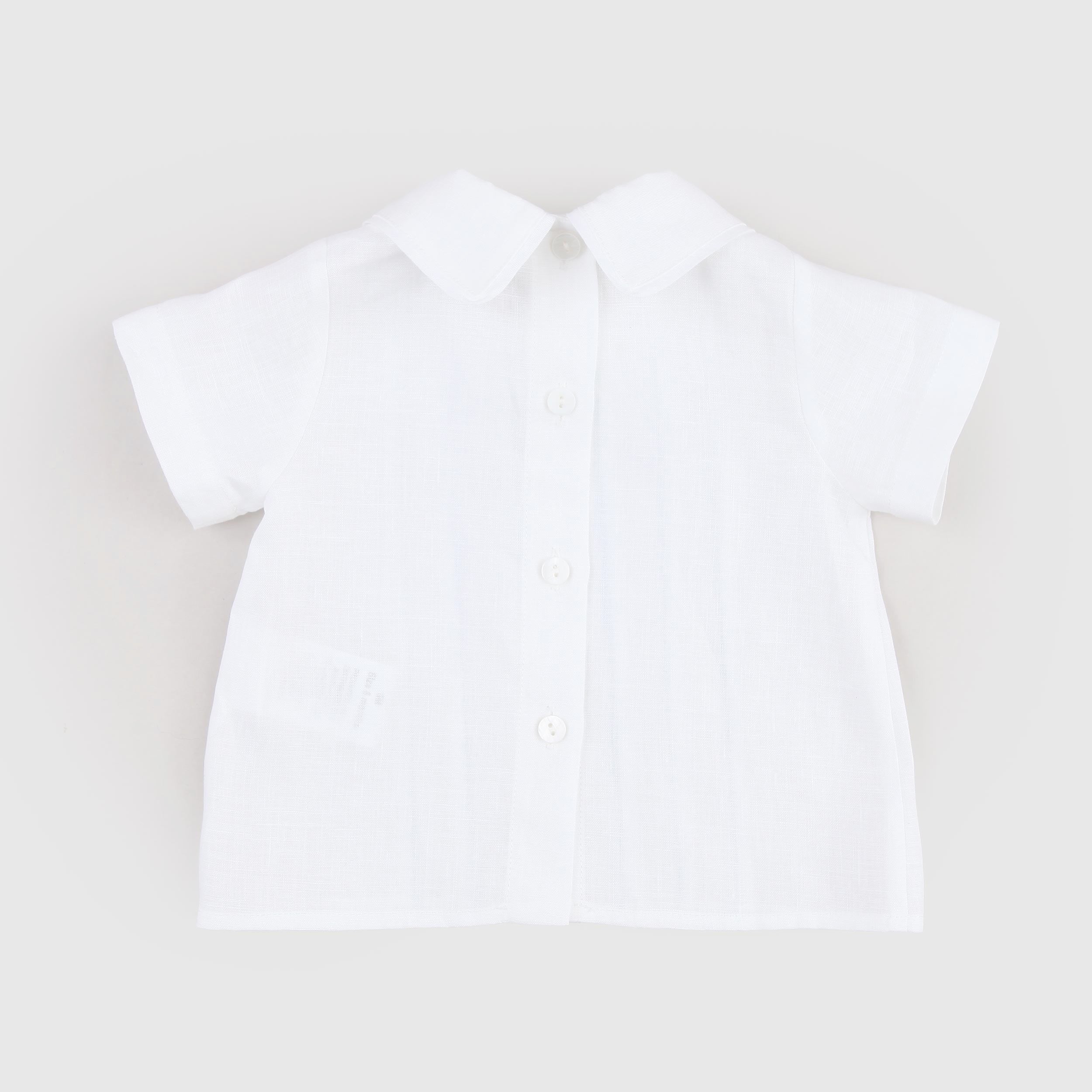 Camicia Bianca con Ricami Celesti Firmata JESURUM