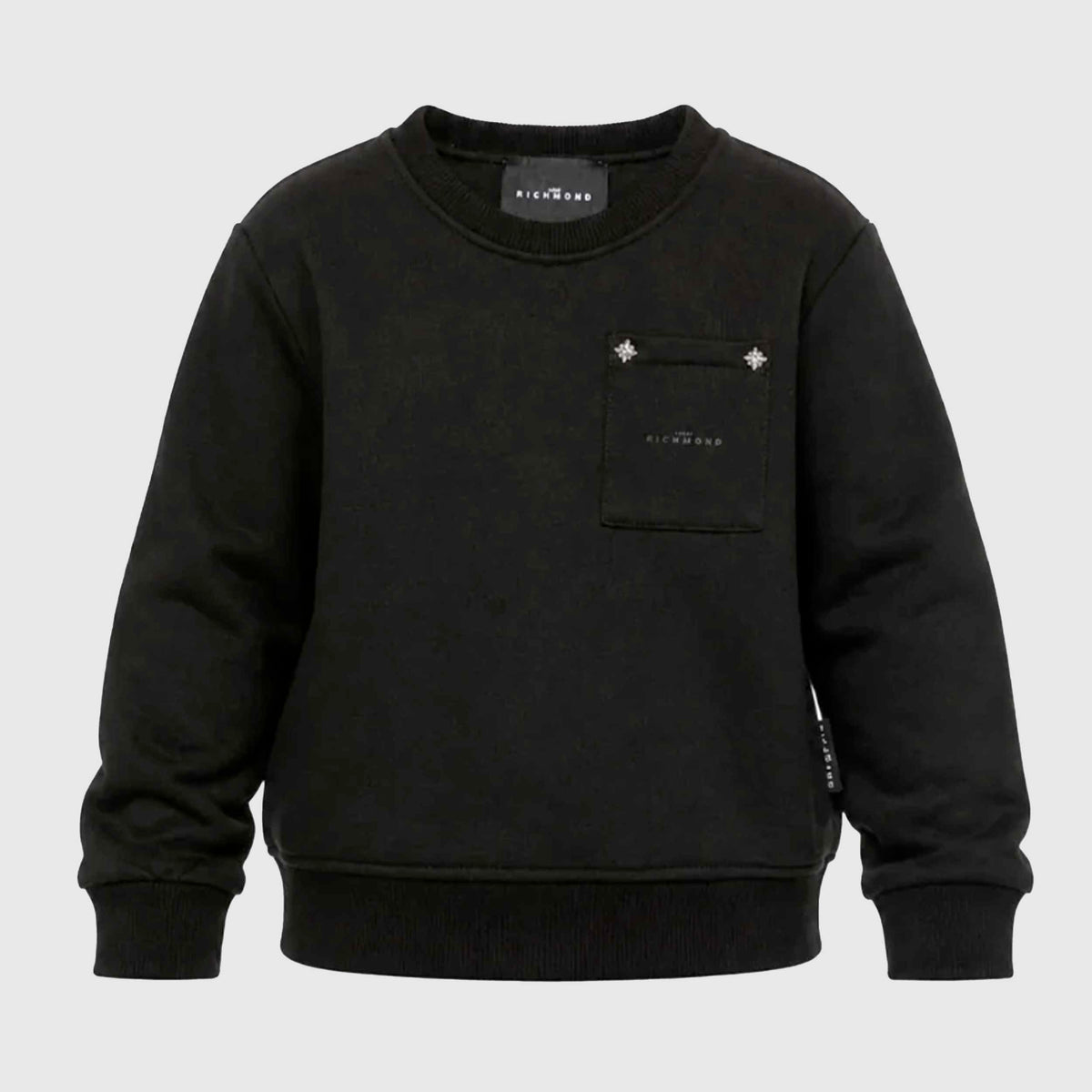 JOHN RICHMOND Boys' Black Chest Pocket Sweatshirt