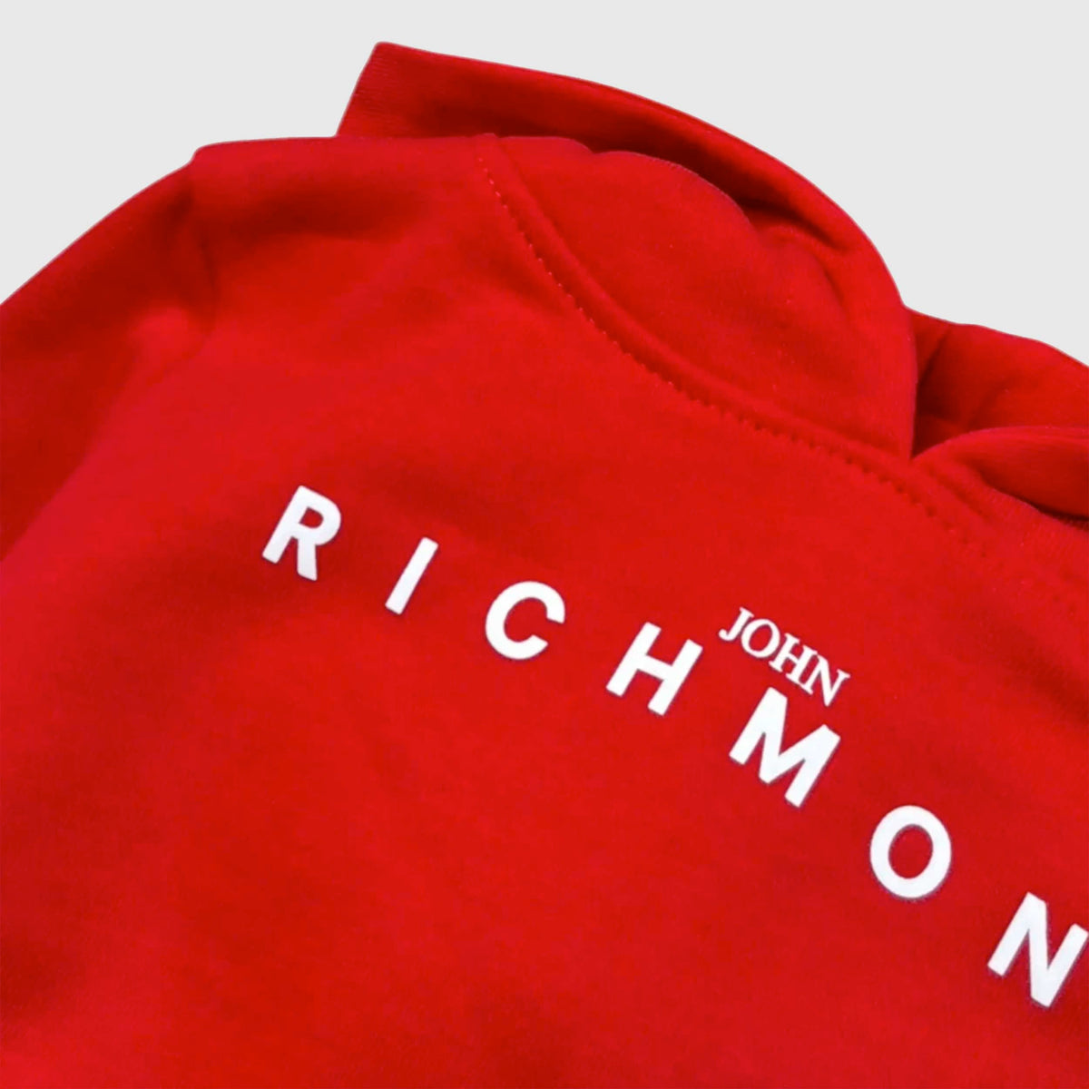 JOHN RICHMOND Red Sweatshirt with White Logo for Newborns