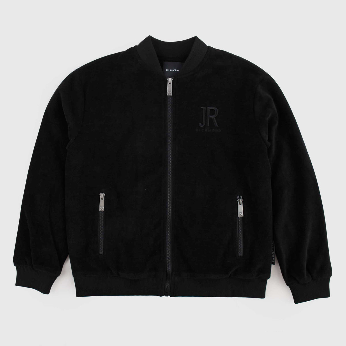 Felpa Nera in Velluto con Logo per Ragazzo JOHN RICHMOND