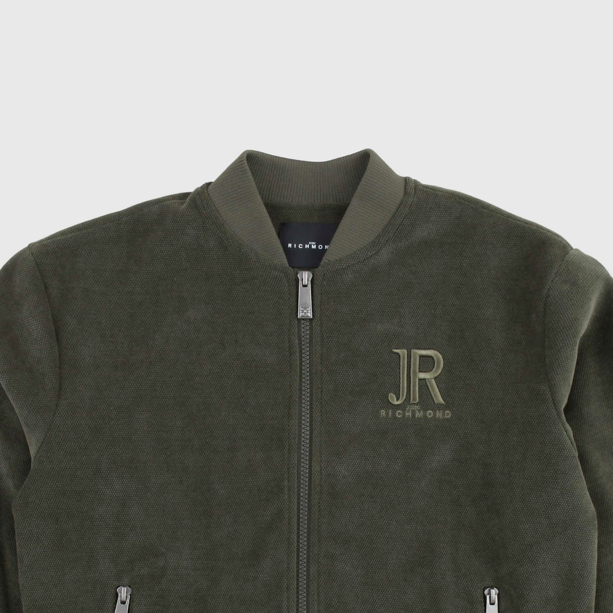 Felpa Verde Oliva in Velluto con Logo per Ragazzo JOHN RICHMOND
