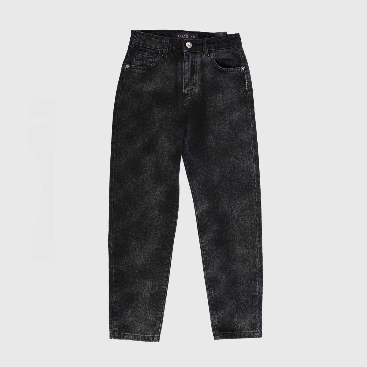 Jeans Nero in Denim Slavato per Ragazzo JOHN RICHMOND