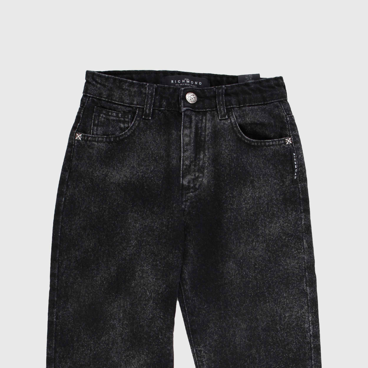 Jeans Nero in Denim Slavato per Ragazzo JOHN RICHMOND