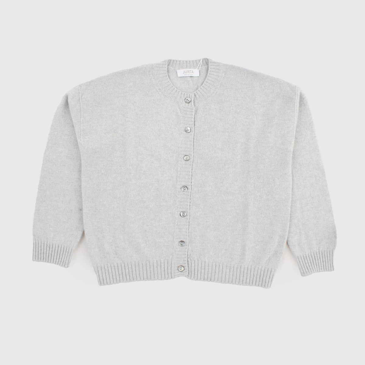 Light Grey Wool and Cashmere Cardigan for Girl by JURTA