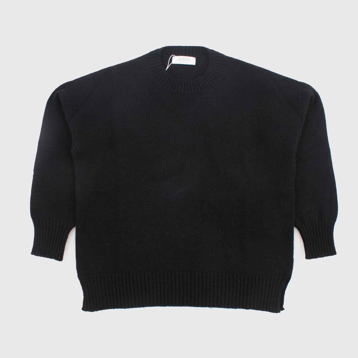 Black Merino Wool Pullover for Girls Signed JURTA