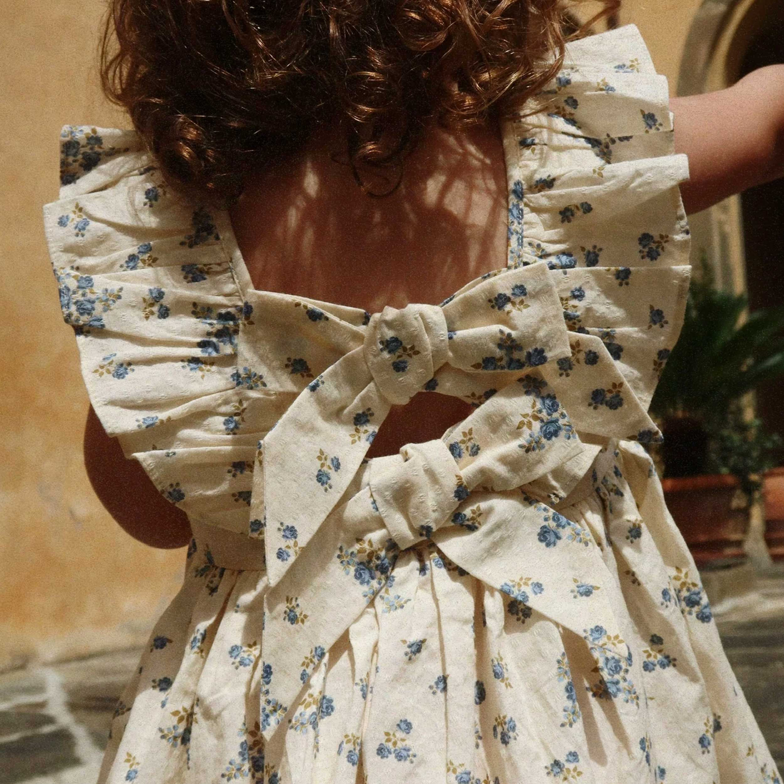 Beige and Light Blue Sleeveless Dress by KONGES SLOJD