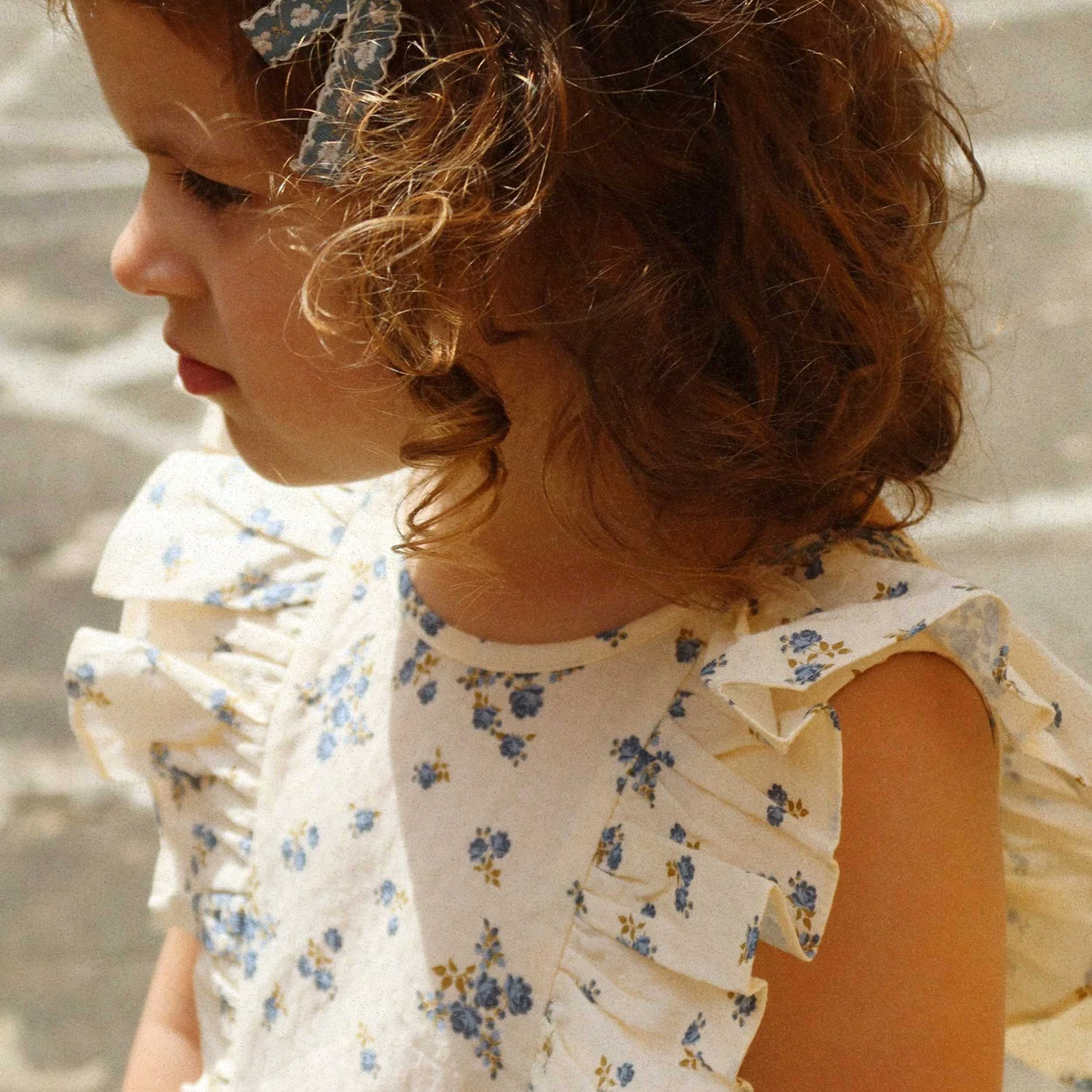 Beige and Light Blue Sleeveless Dress by KONGES SLOJD