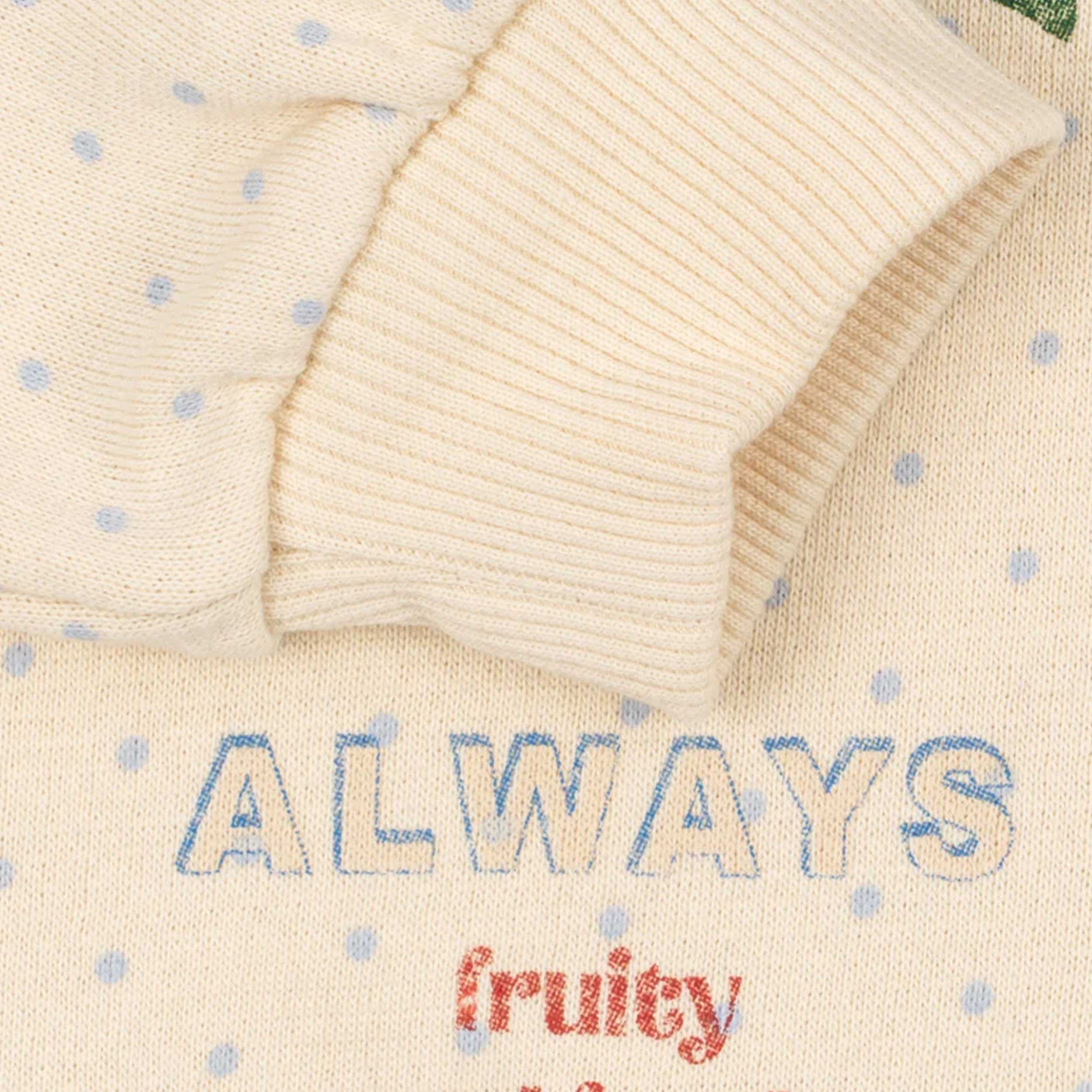 Felpa Panna con Pois All-over Firmata KONGES SLOJD