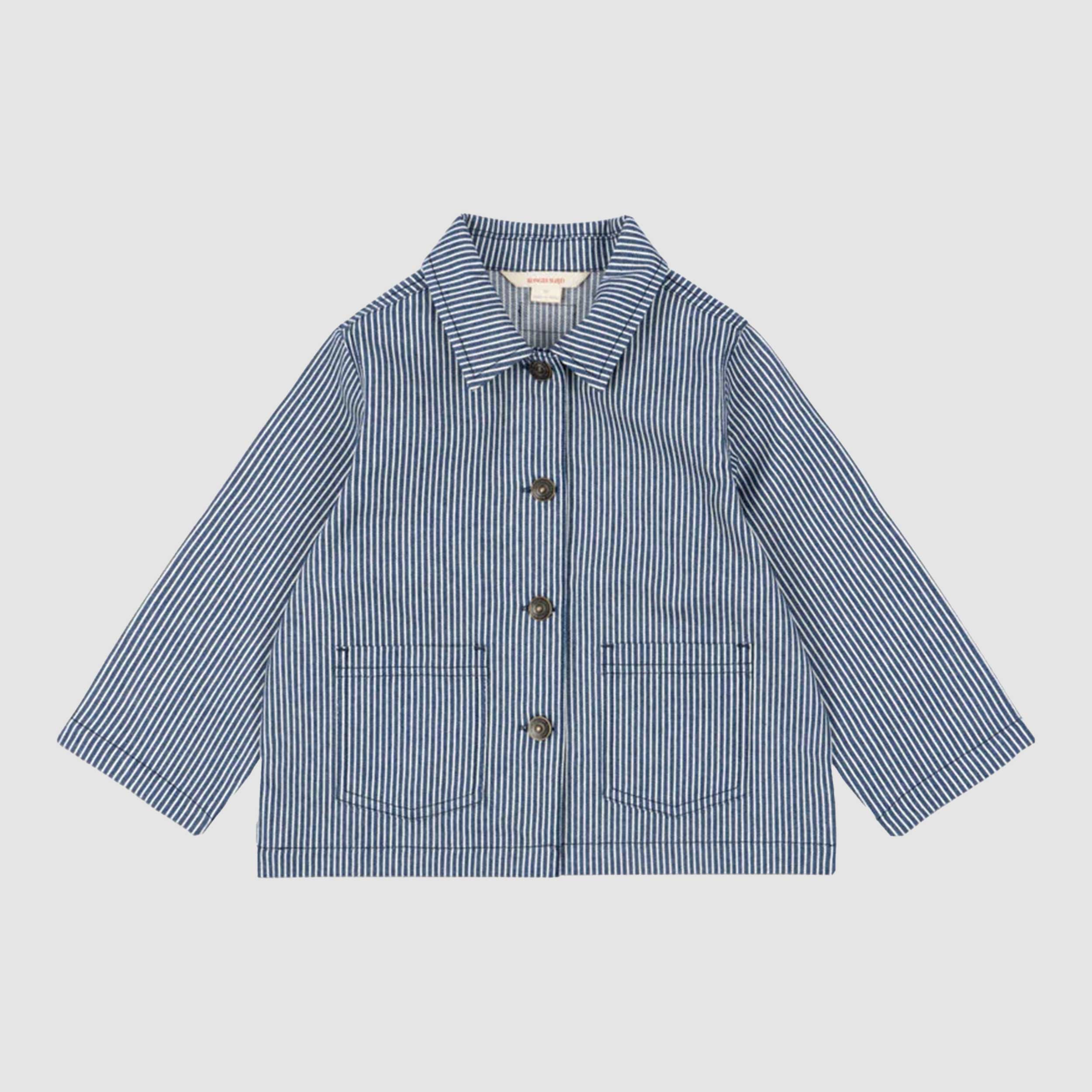 Giubbino a Righe Bianche e Blu Firmato KONGES SLOJD