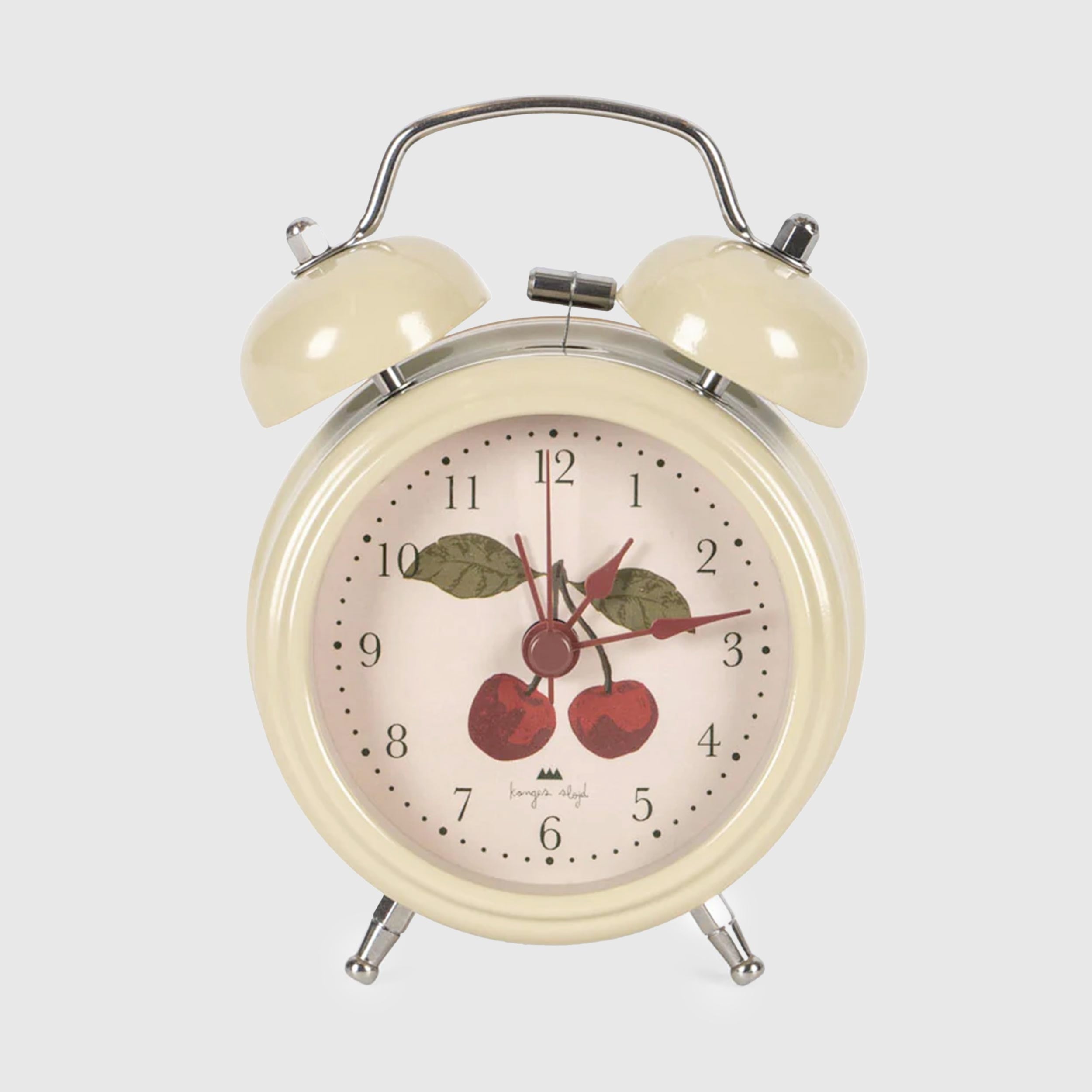 Beige Alarm Clock with Cherry Print by KONGES SLOJD