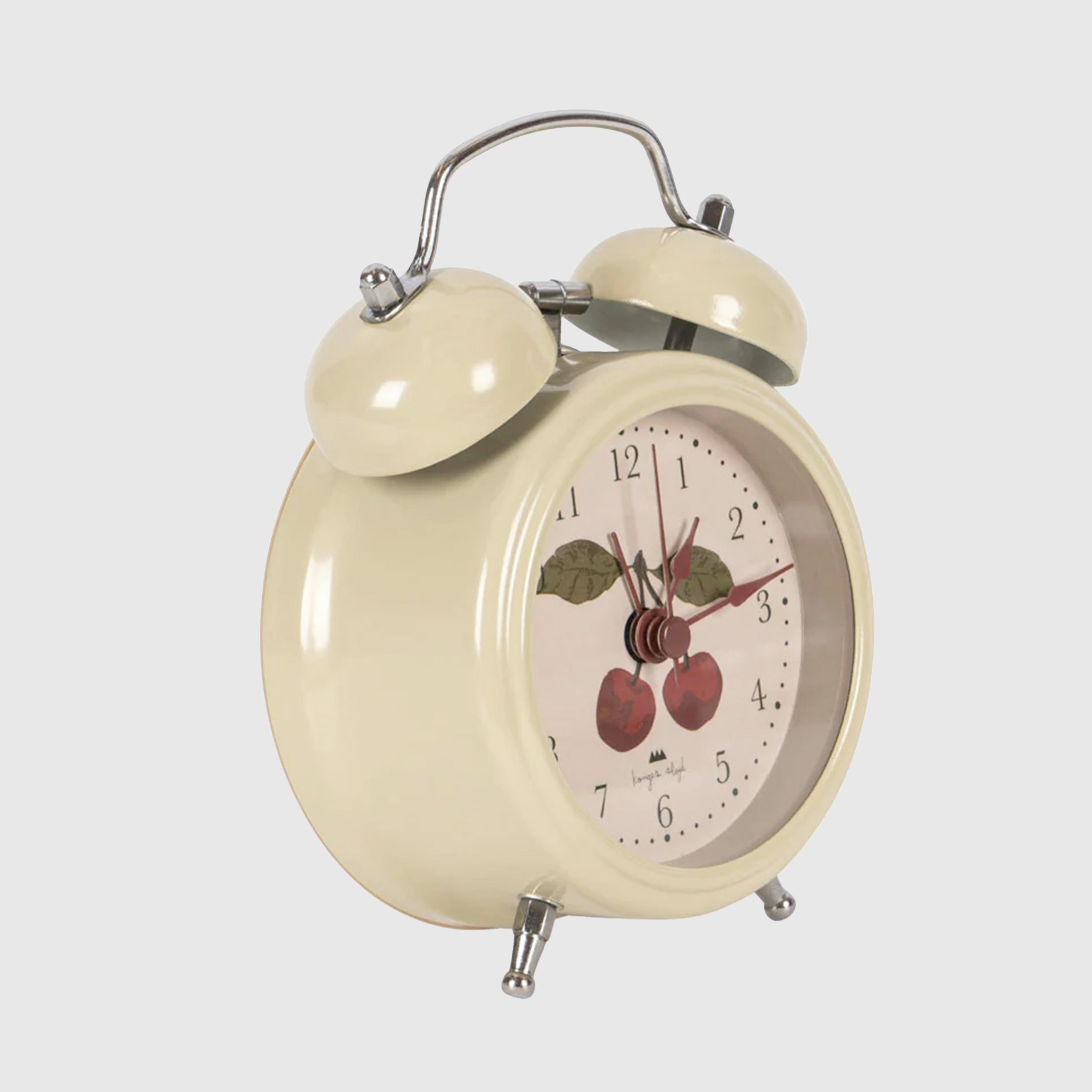 Beige Alarm Clock with Cherry Print by KONGES SLOJD