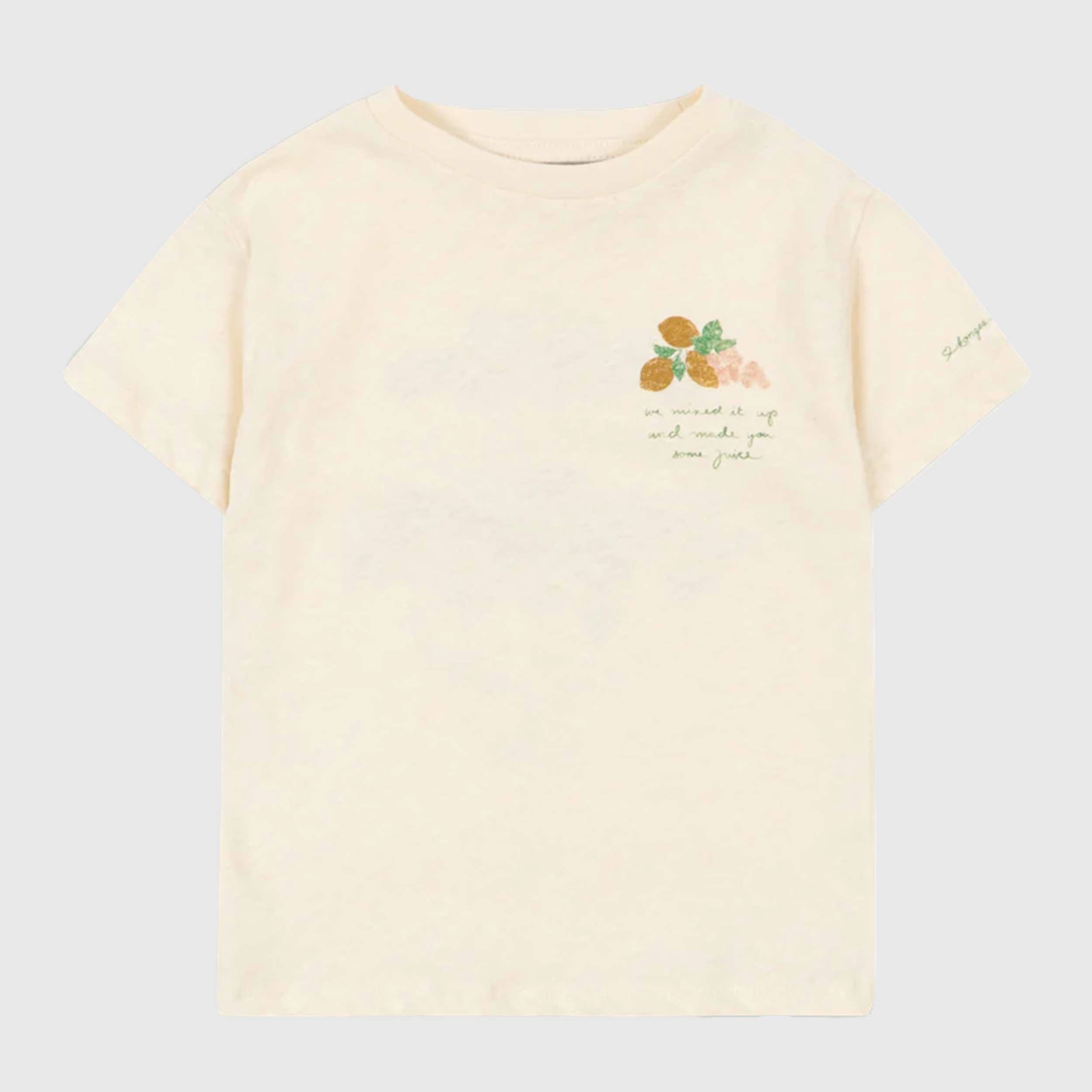 T-shirt Color Sabbia con Stampa Firmata KONGES SLOJD