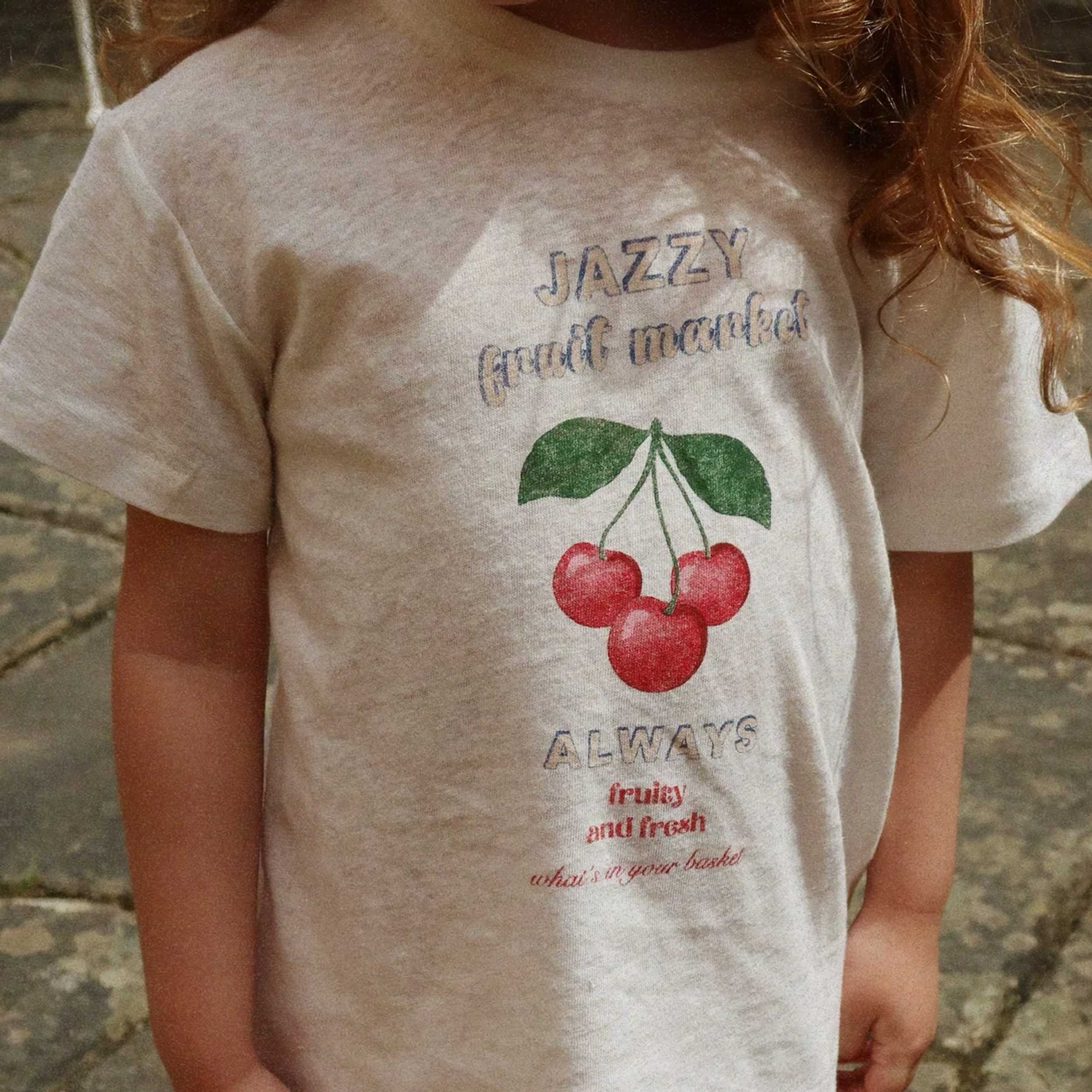 White T-shirt with colorful print by KONGES SLOJD