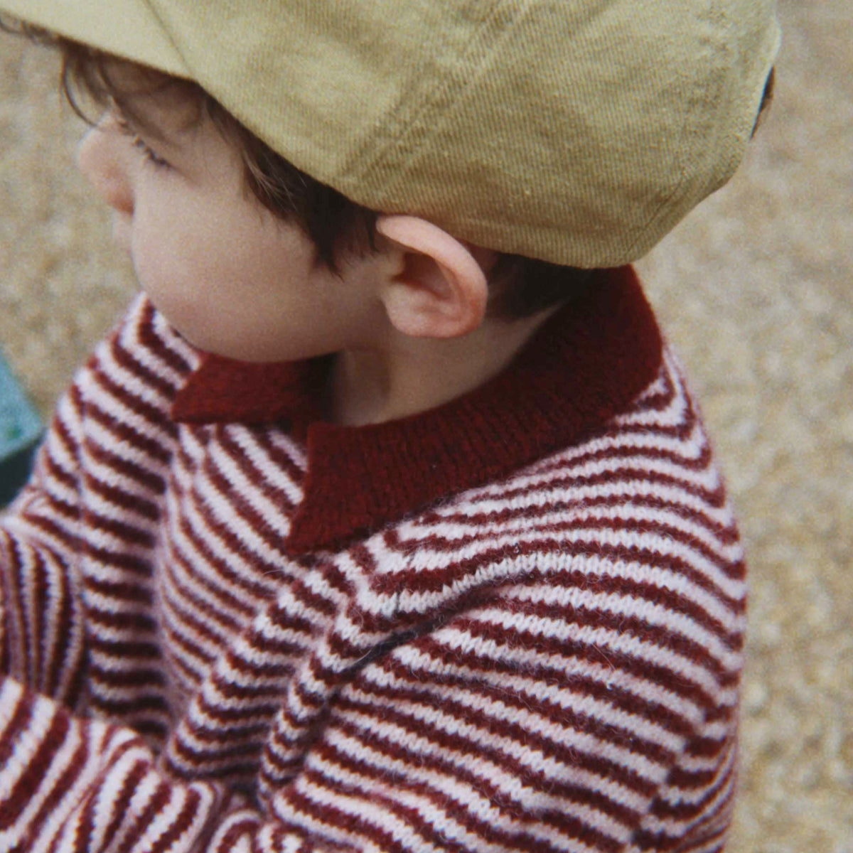 KONGES SLOJD Bordeaux Pipo Polo Striped Sweater for Baby