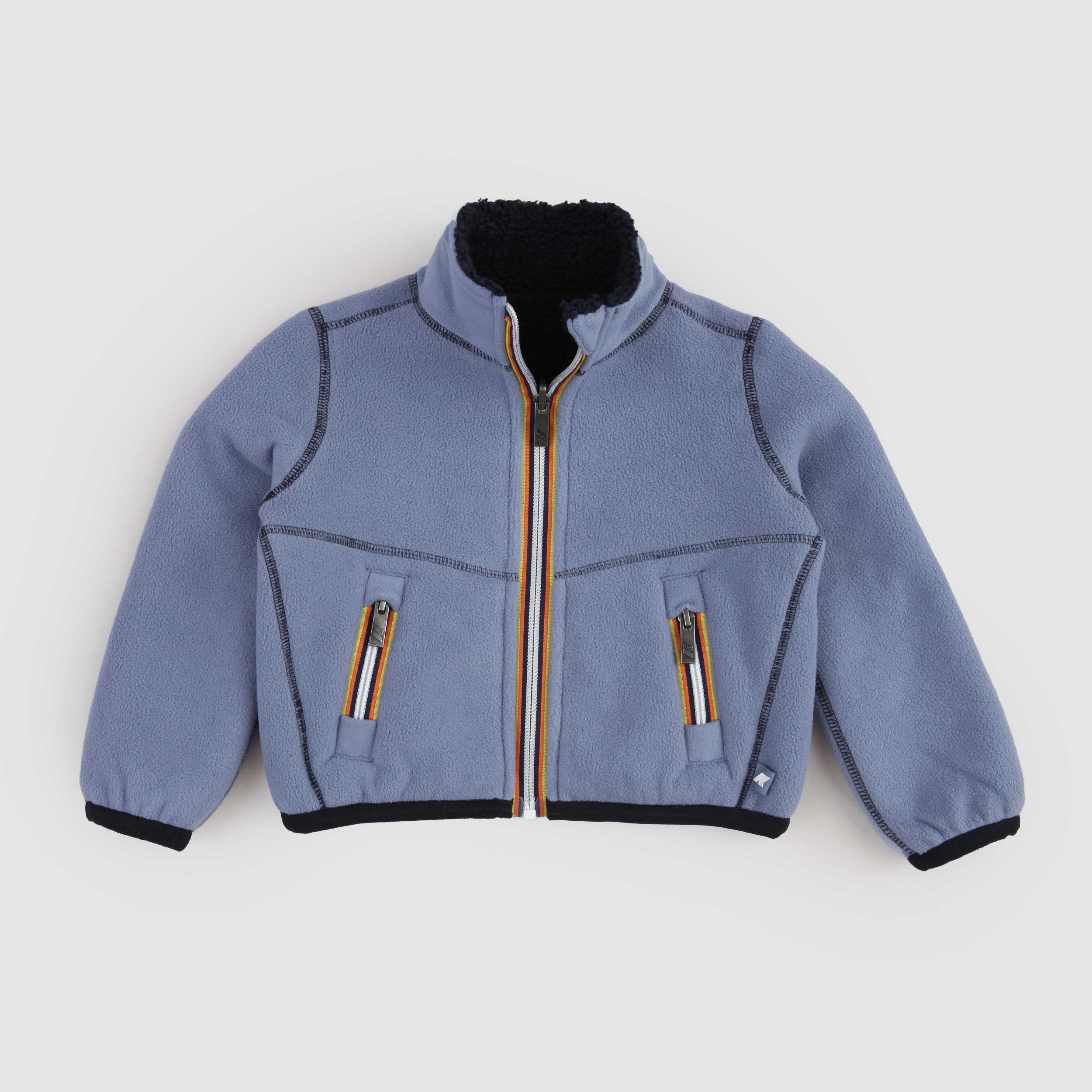 Felpa Blu e Celeste Pascal Sherpa Polar Double by K-WAY