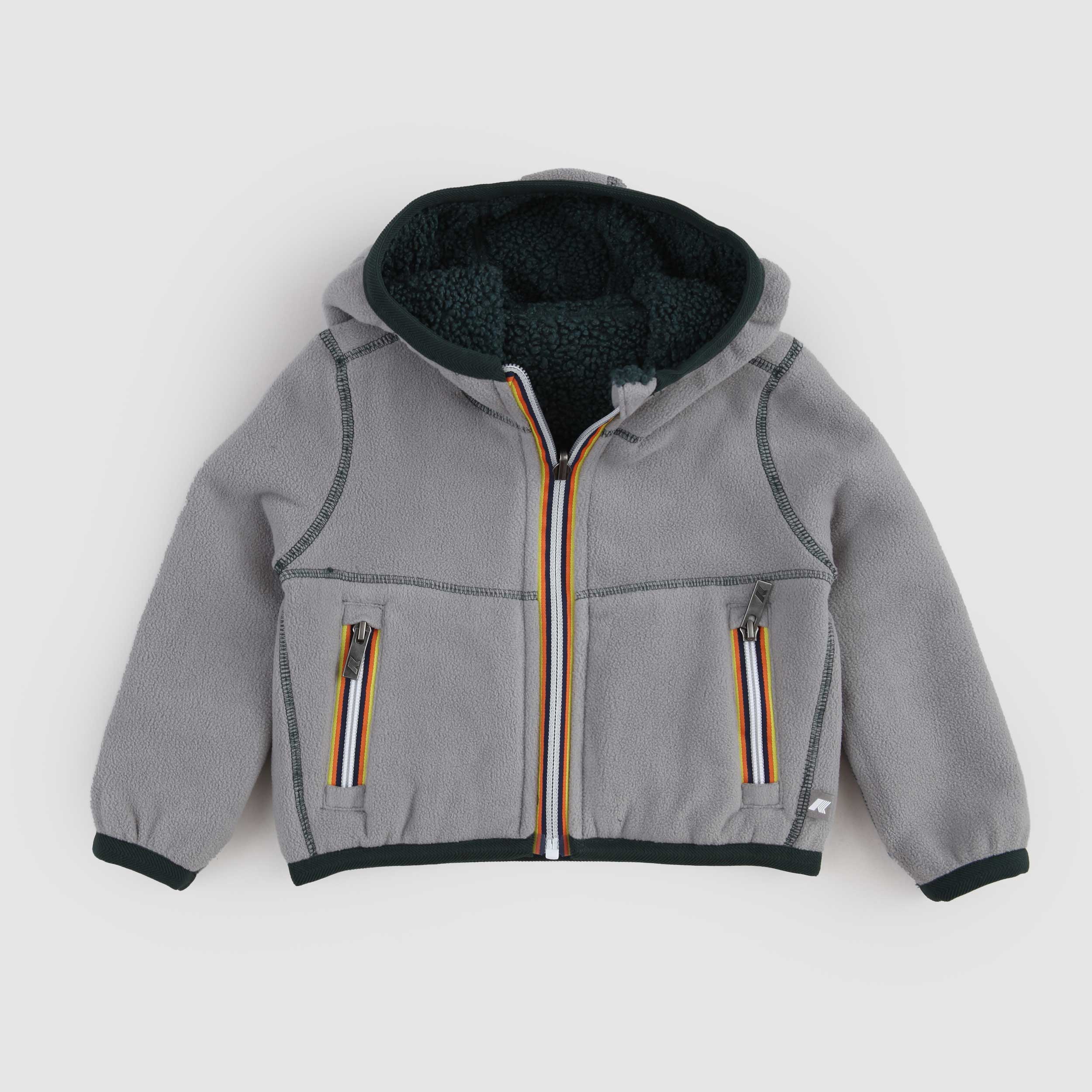 Felpa Verde e Grigia Jack Sherpa Polar Double by K-WAY