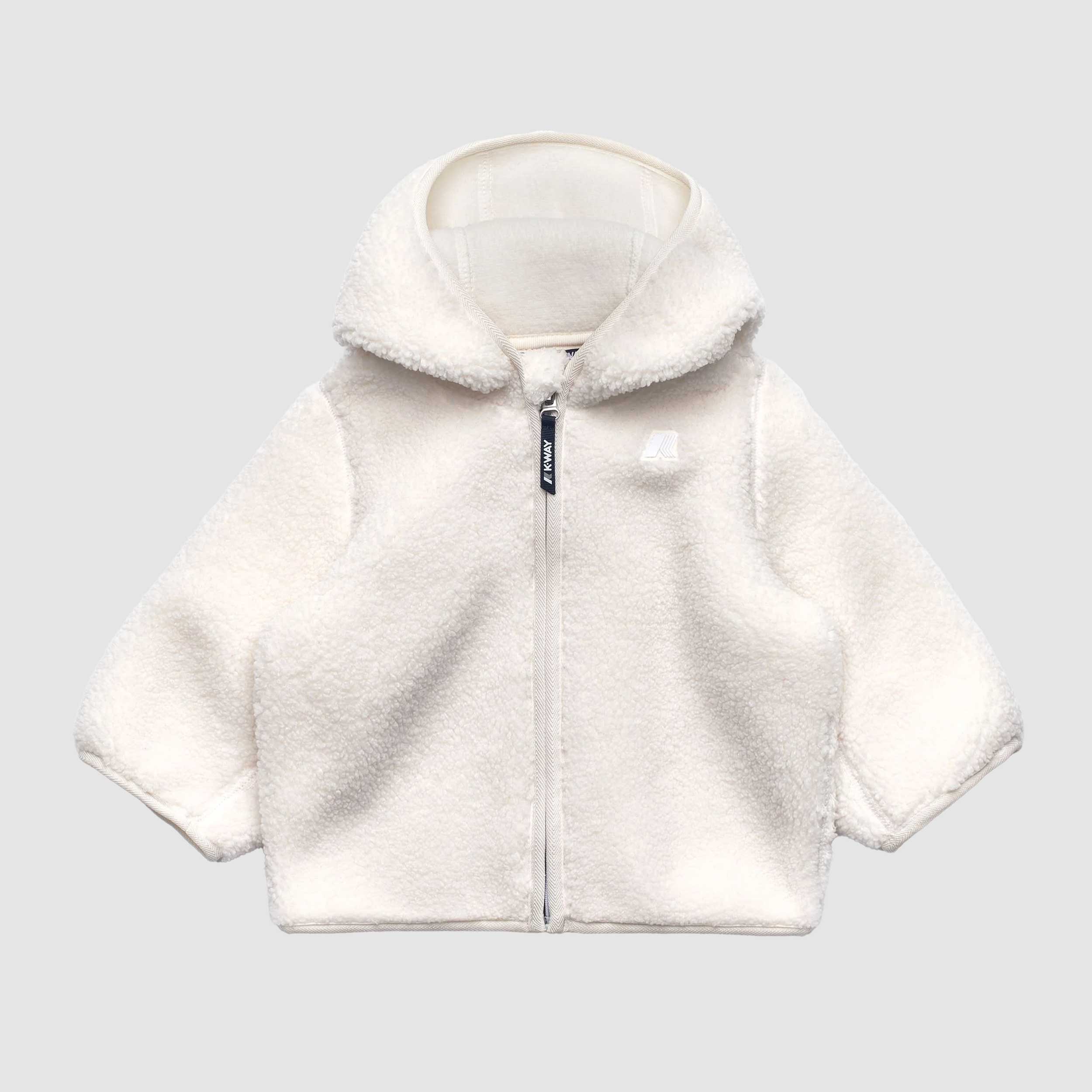Felpa Bianca E. Janne Polar in Tessuto Sherpa per Neonati by K-WAY