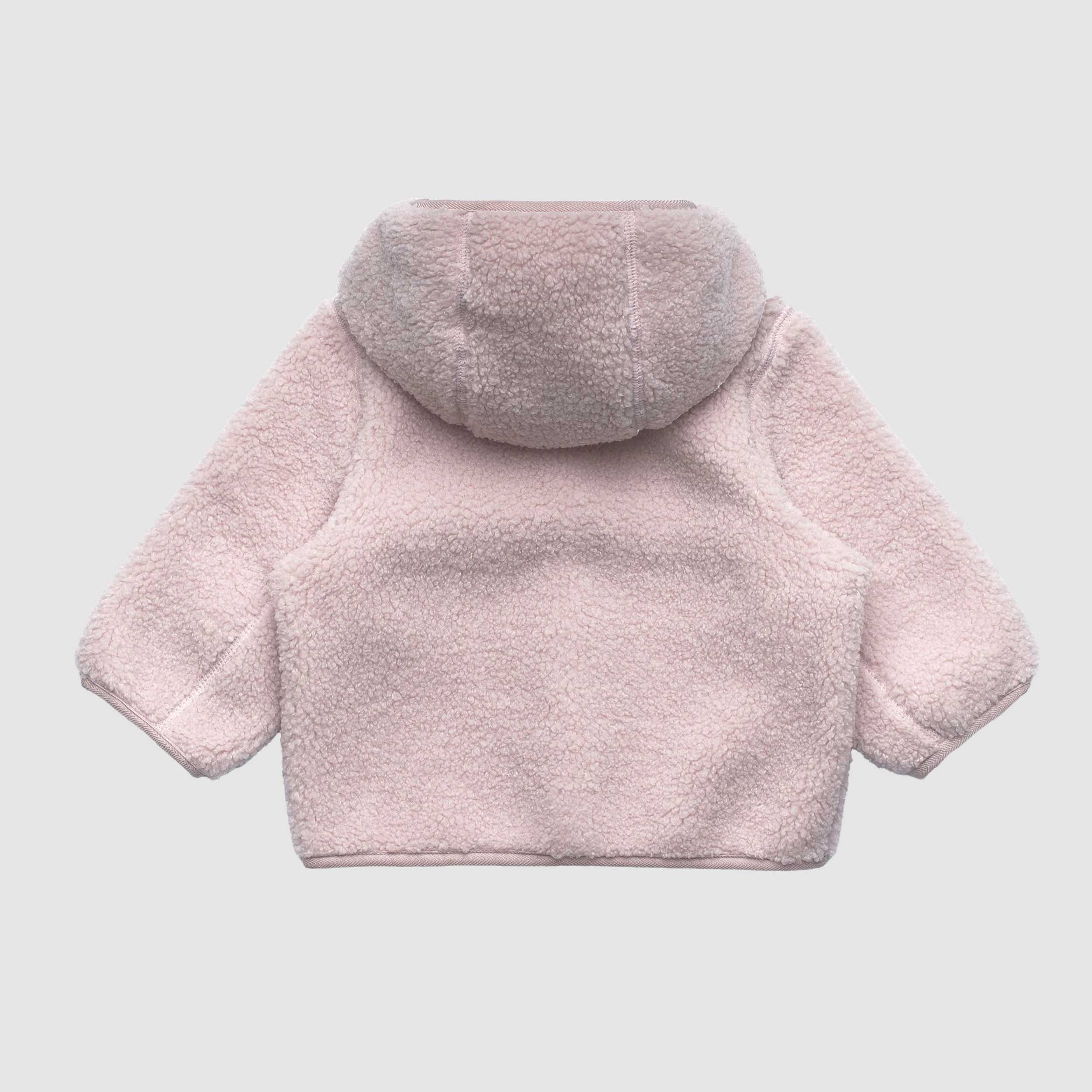 Felpa Rosa E. Janne Polar in Tessuto Sherpa per Neonati by K-WAY