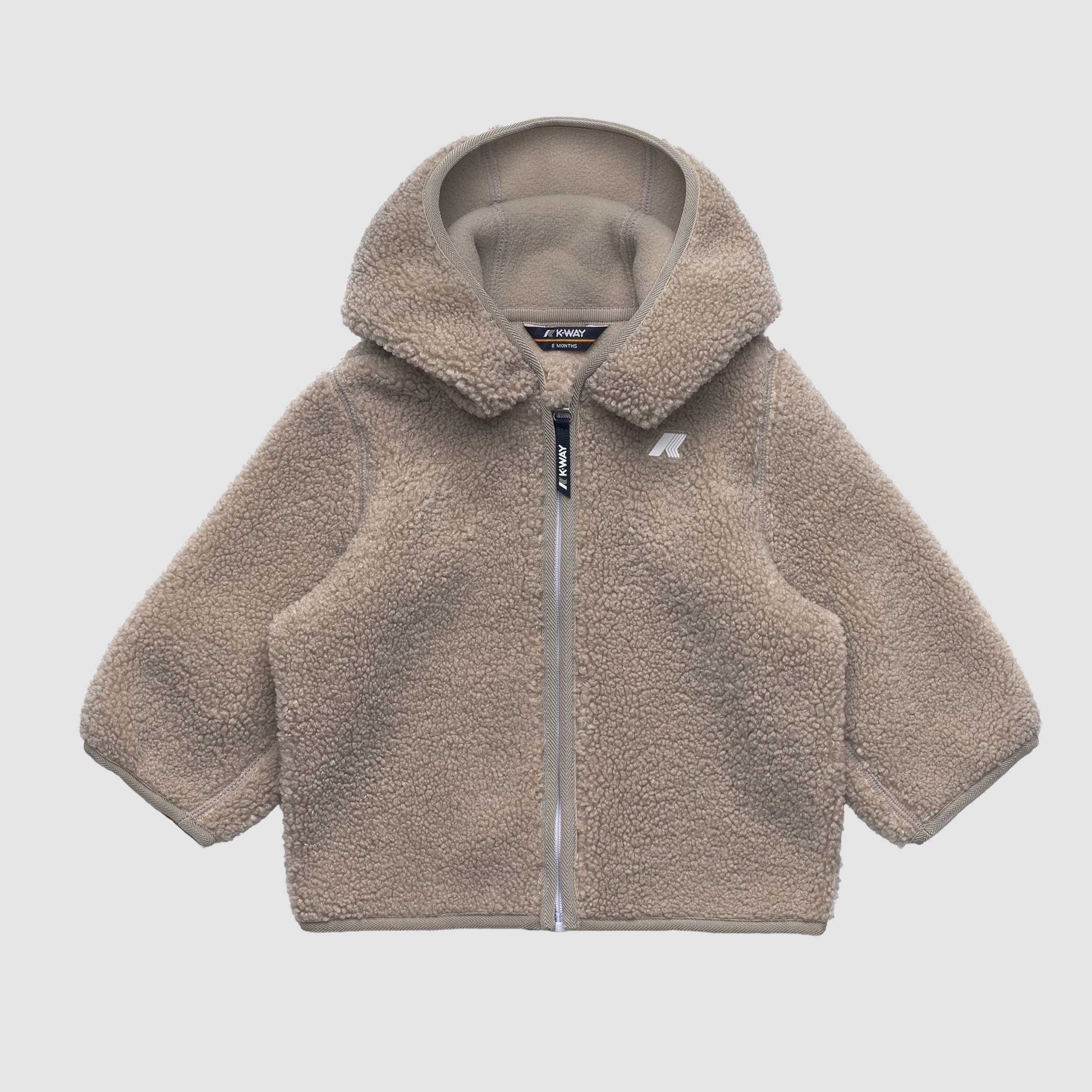 Felpa Beige E. Janne Polar in Tessuto Sherpa per Neonati by K-WAY