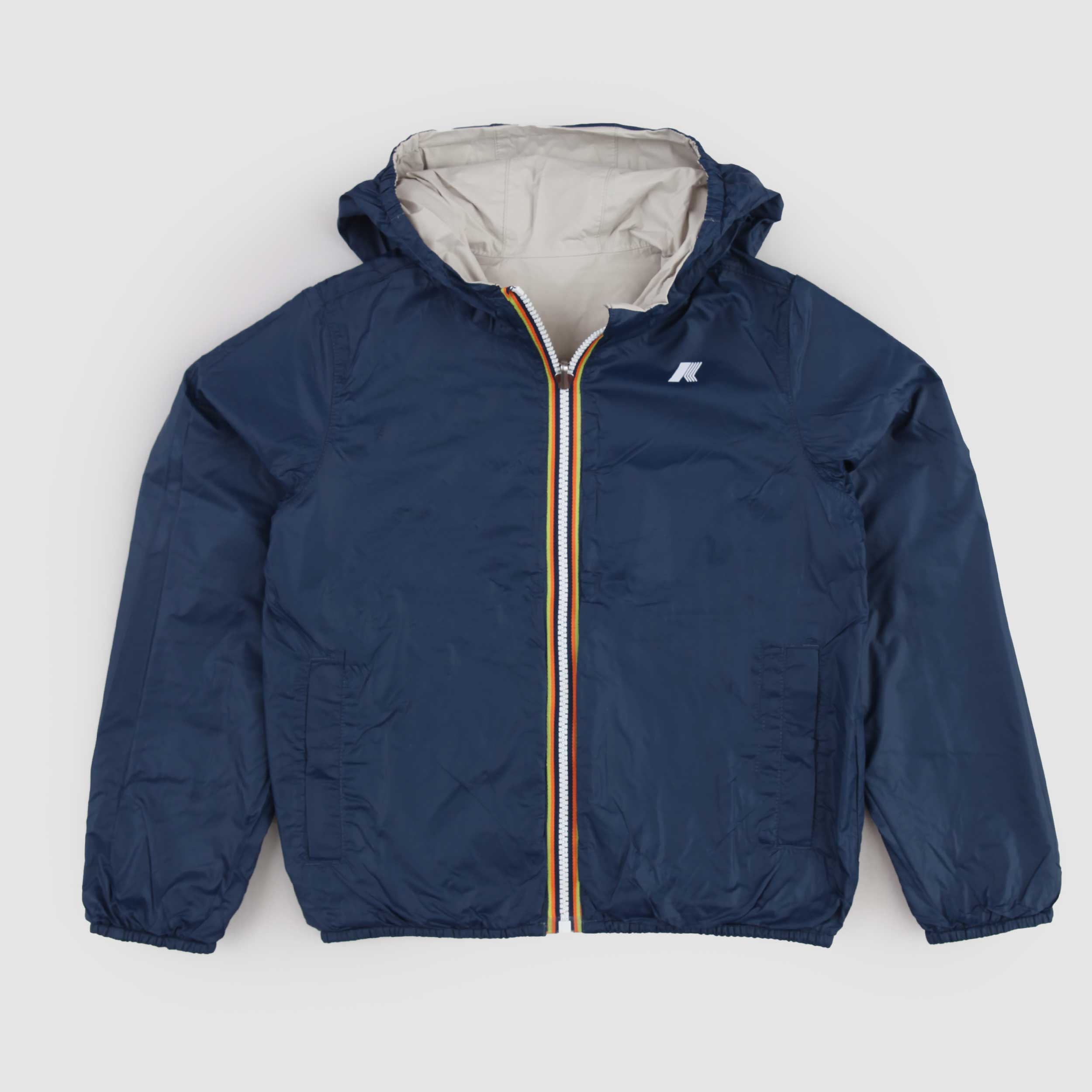 Beige and Blue Jake Plus 2 Reversible Jacket by K-WAY
